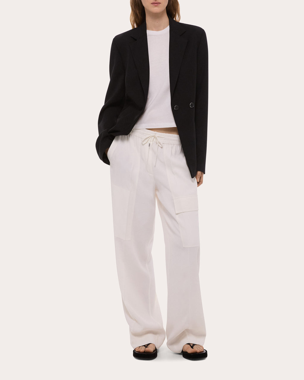 Lightweight Twill Drawstring Cargo Pants