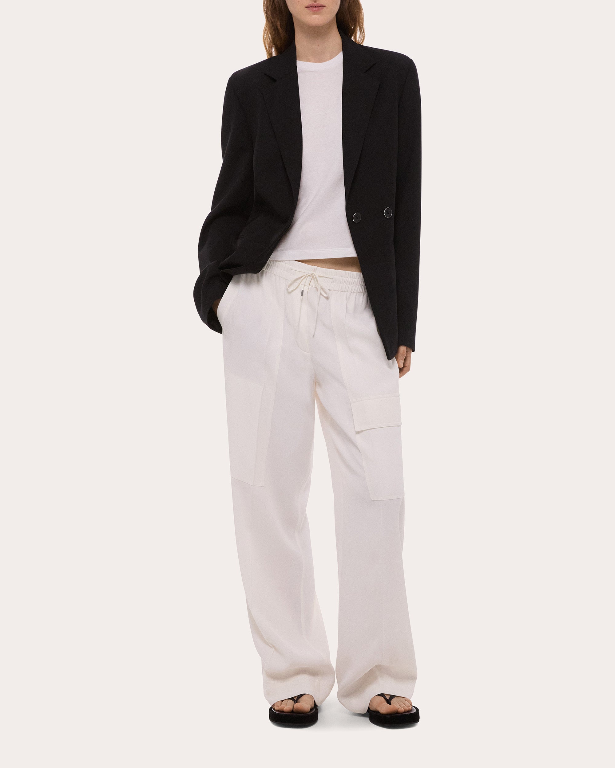 Lightweight Twill Drawstring Cargo Pants