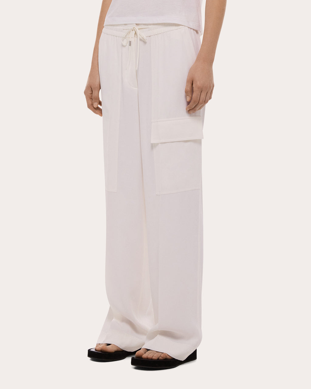 Lightweight Twill Drawstring Cargo Pants