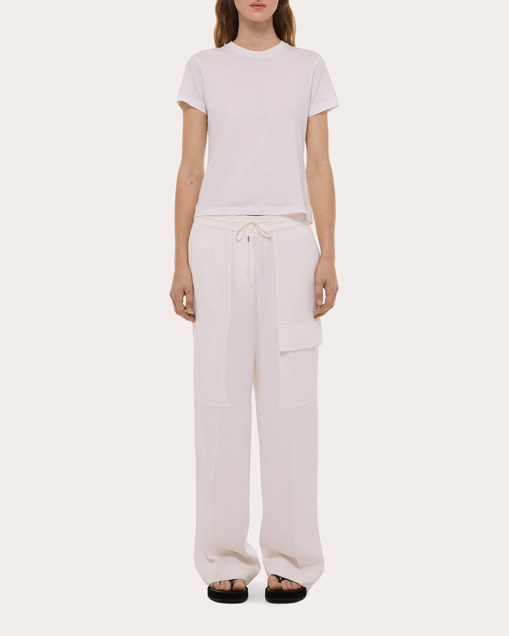 Lightweight Twill Drawstring Cargo Pants