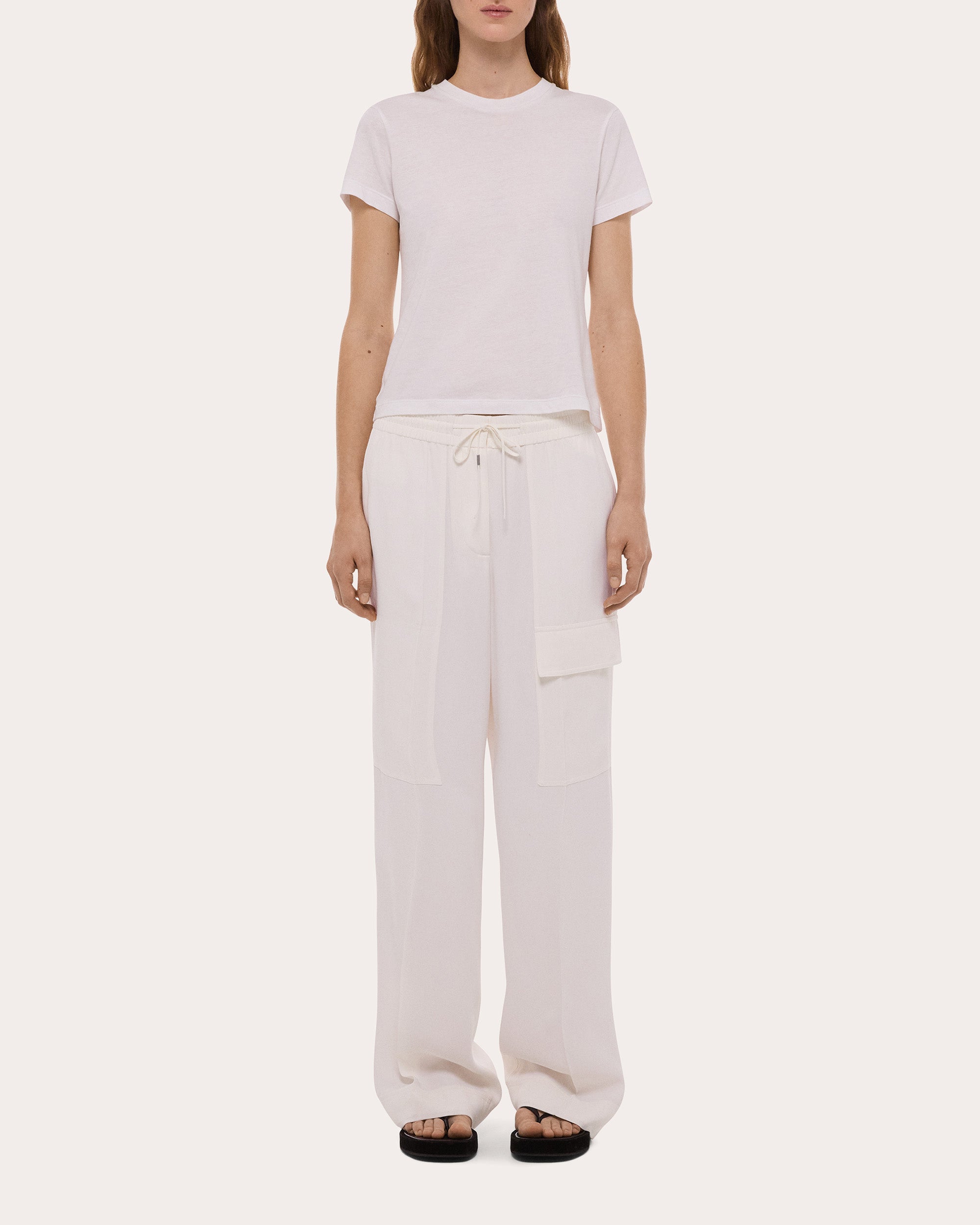 Lightweight Twill Drawstring Cargo Pants