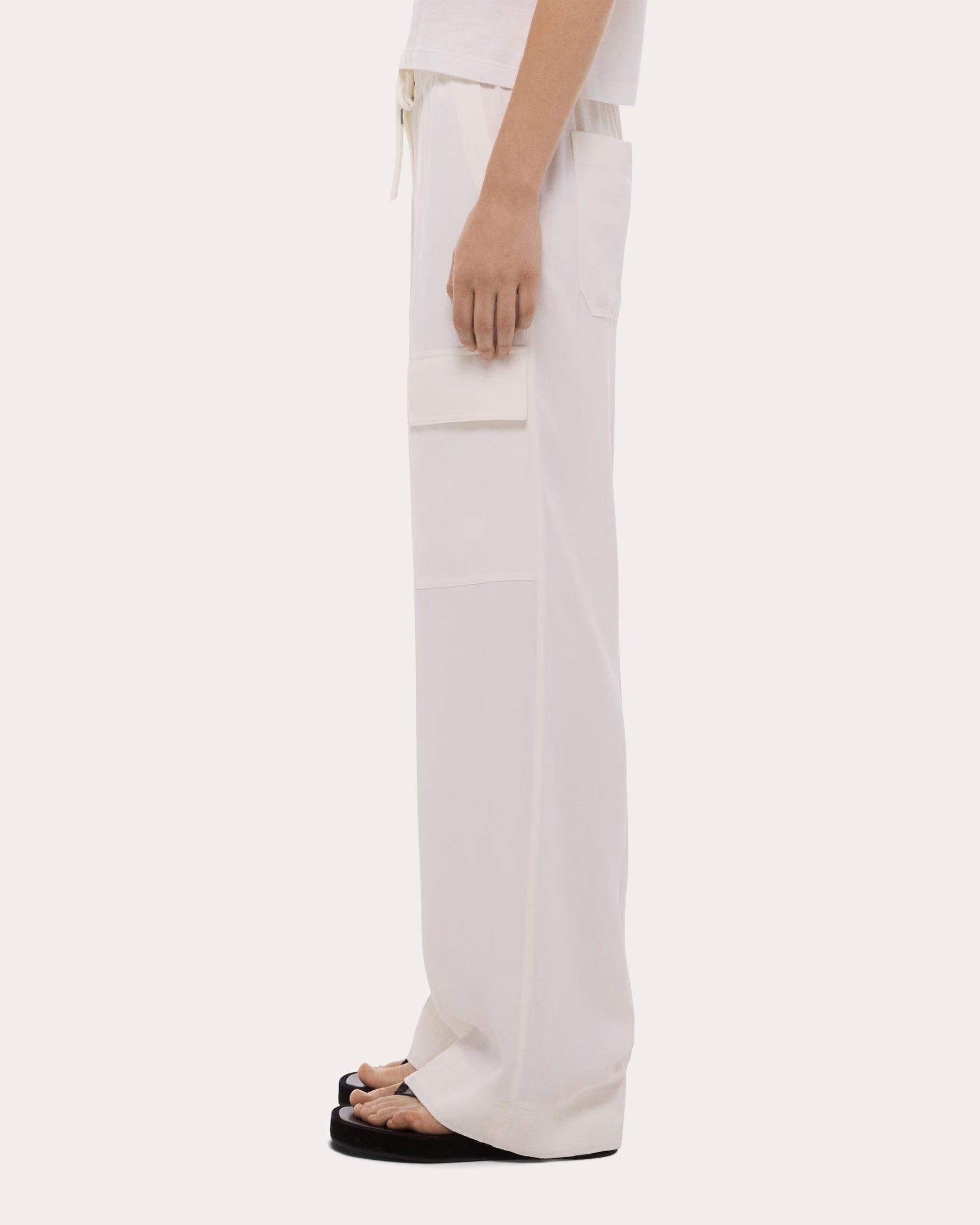 Lightweight Twill Drawstring Cargo Pants
