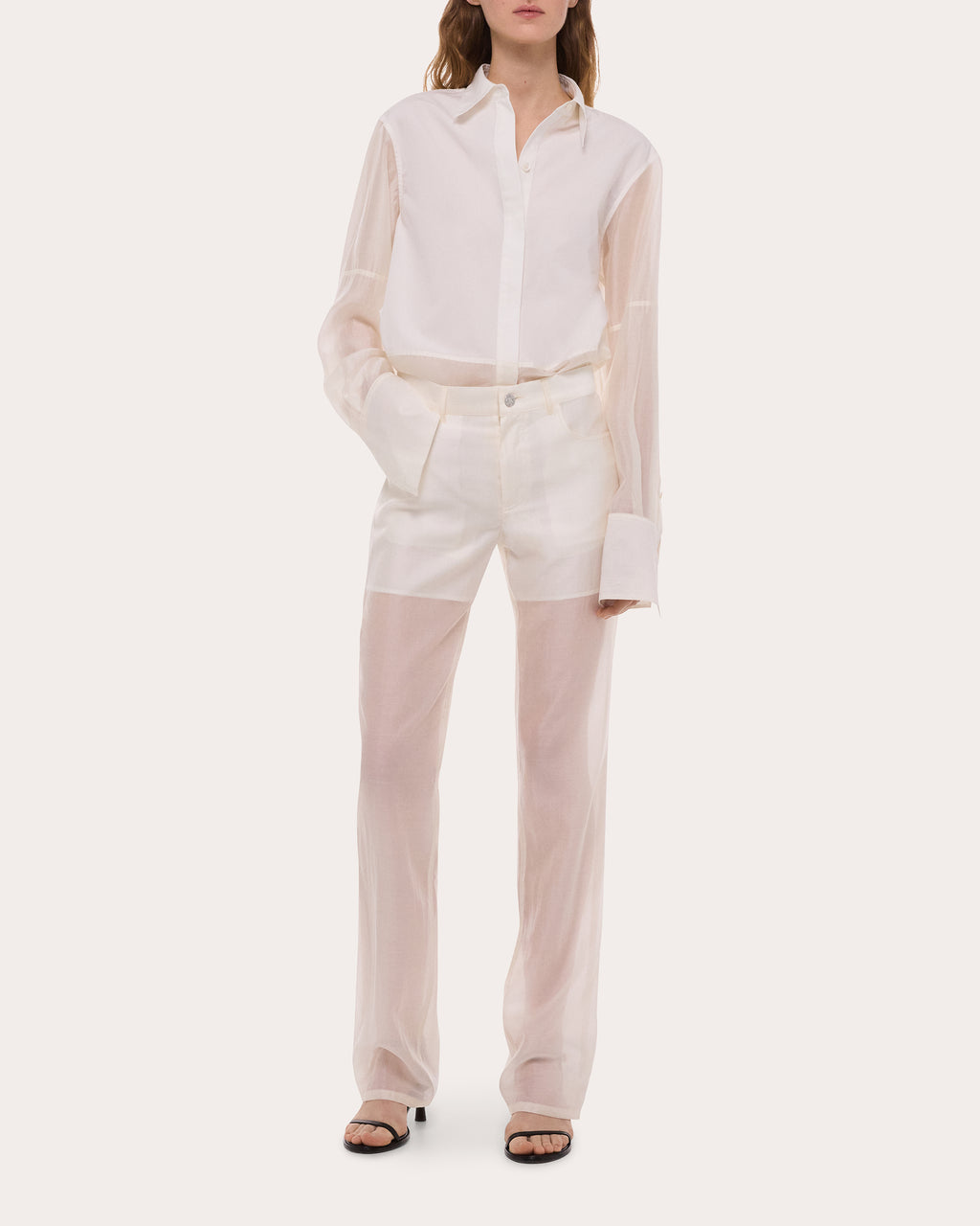 Sheer Voile Bootcut Trousers
