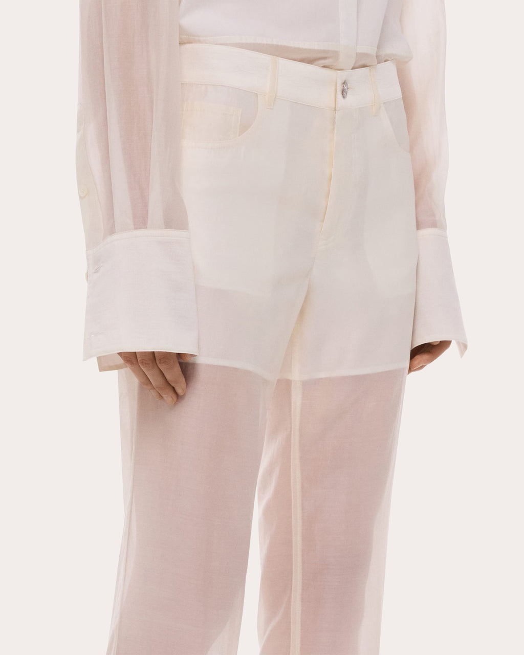 Sheer Voile Bootcut Trousers