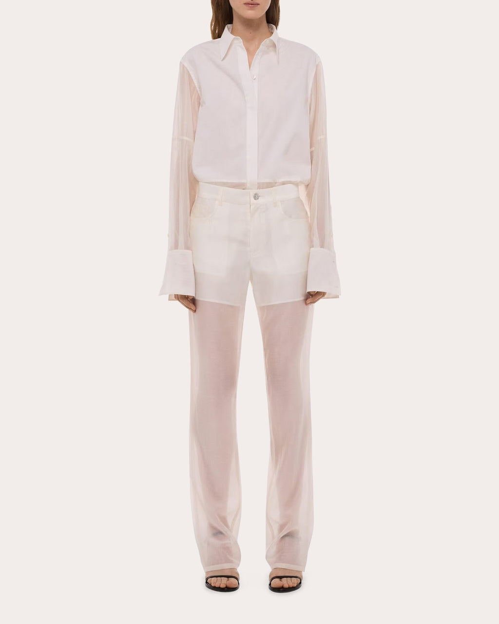 Sheer Voile Bootcut Trousers