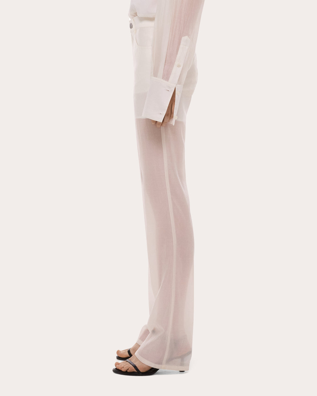 Sheer Voile Bootcut Trousers