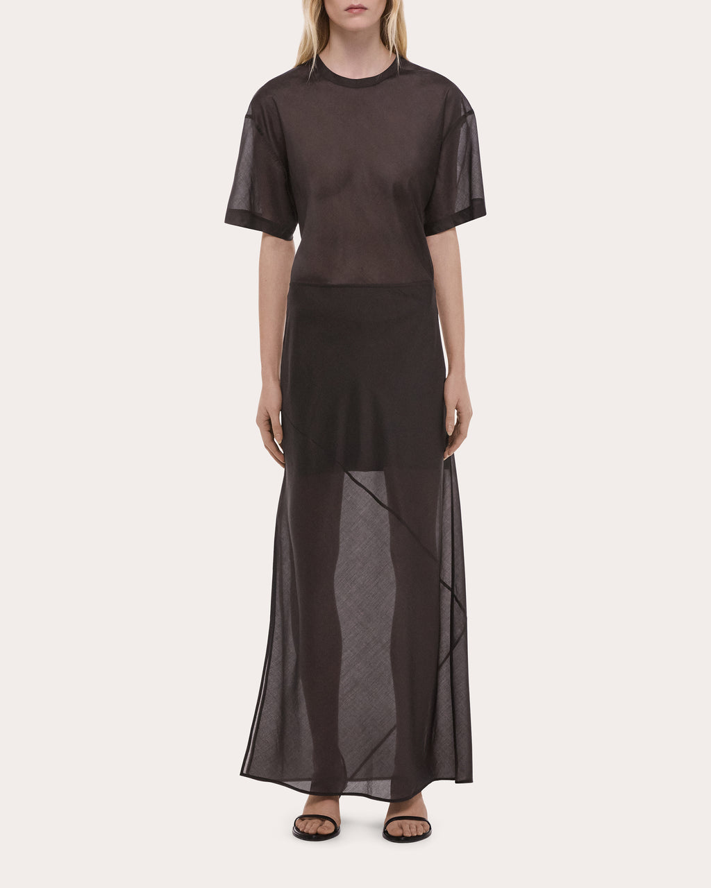 Sheer Airy Voile Layered Maxi Skirt