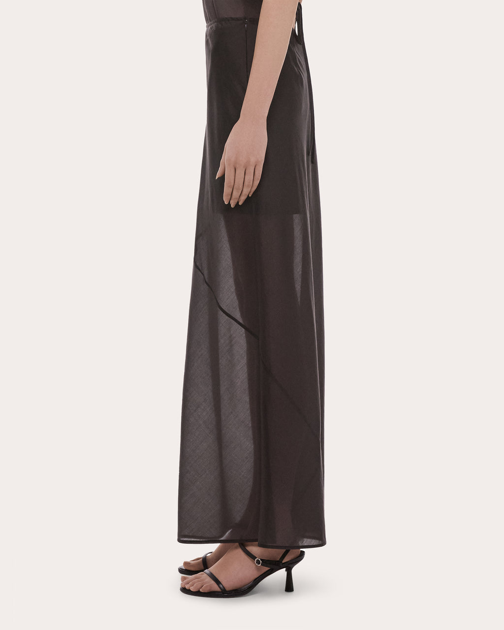 Sheer Airy Voile Layered Maxi Skirt