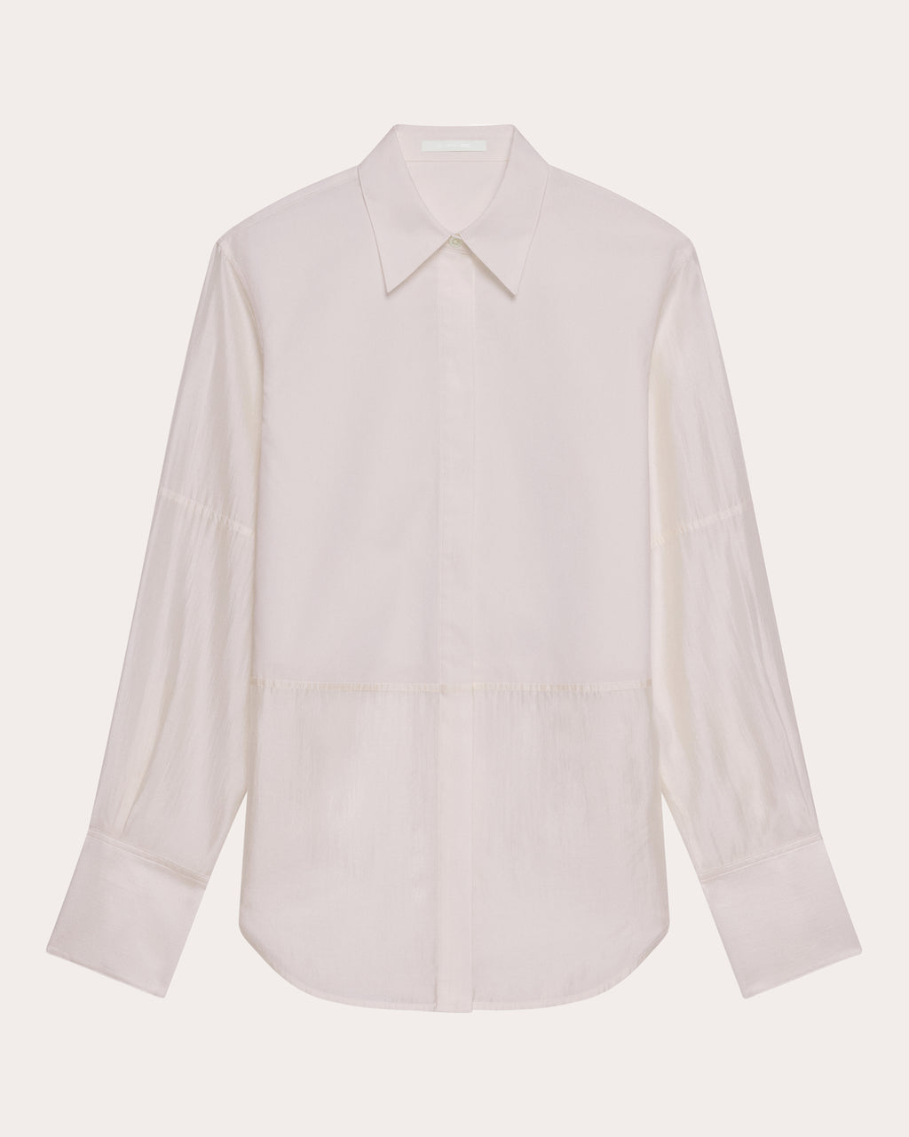 Cotton Poplin Voile Combo Button-Up