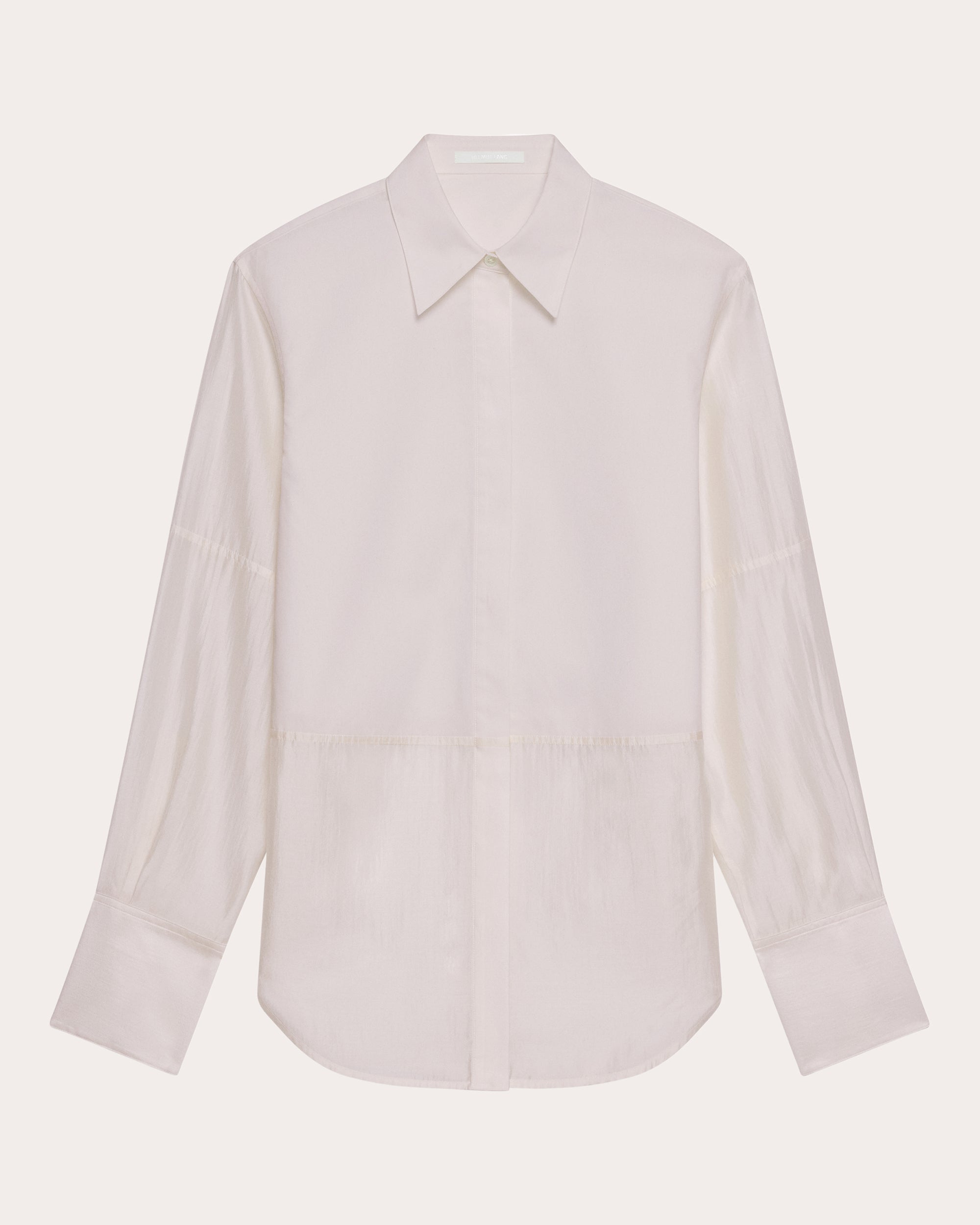 Cotton Poplin Voile Combo Button-Up
