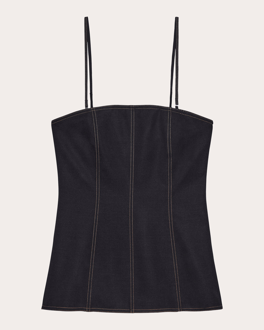 Minimal Topstitched Slip Bustier Top