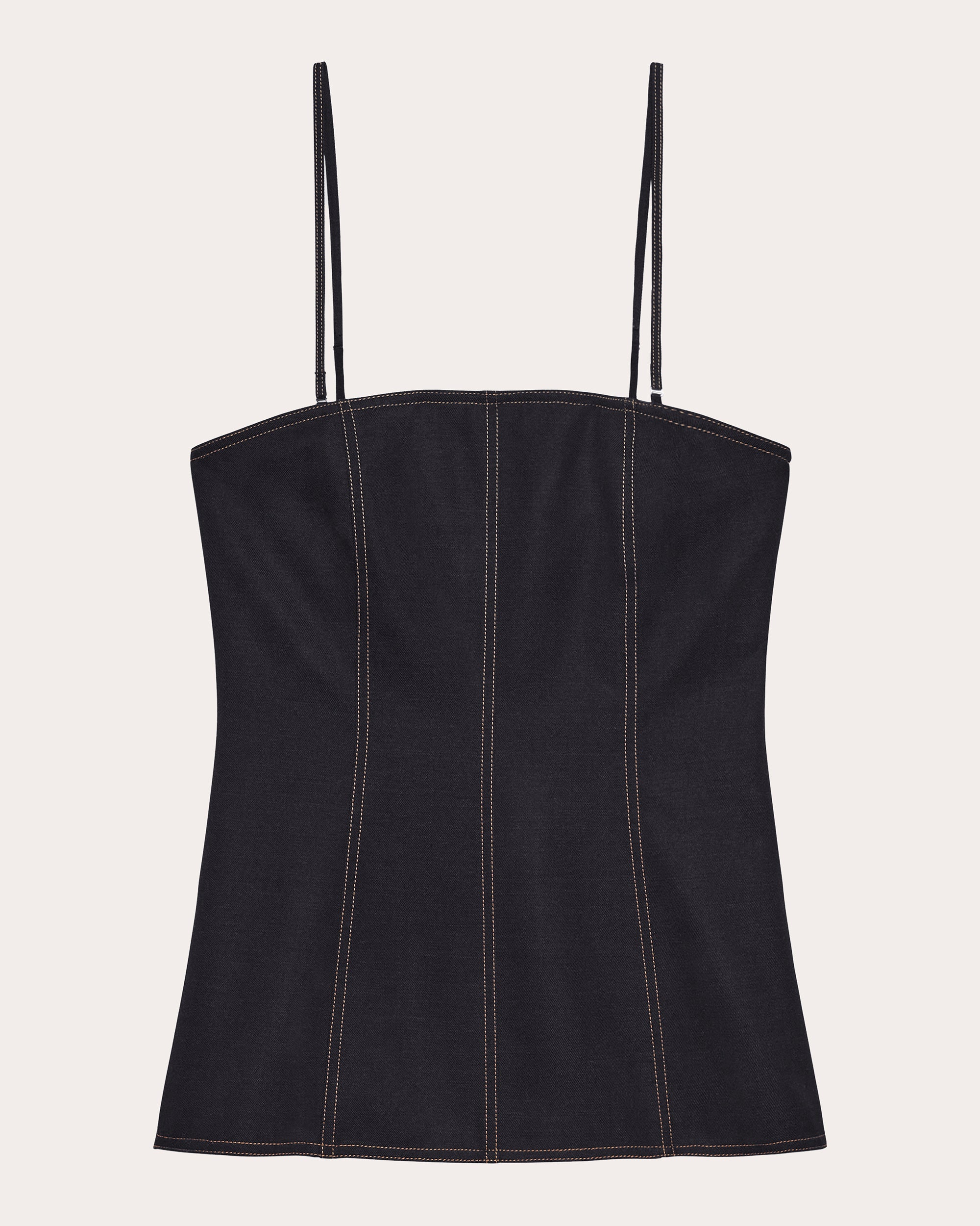 Minimal Topstitched Slip Bustier Top