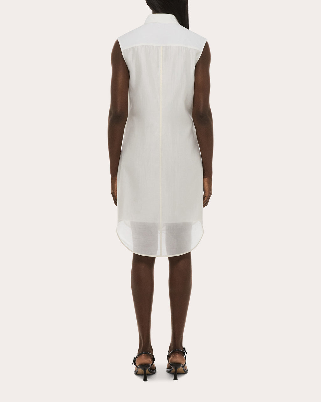 Cotton Poplin Voile Combo Shirt Dress