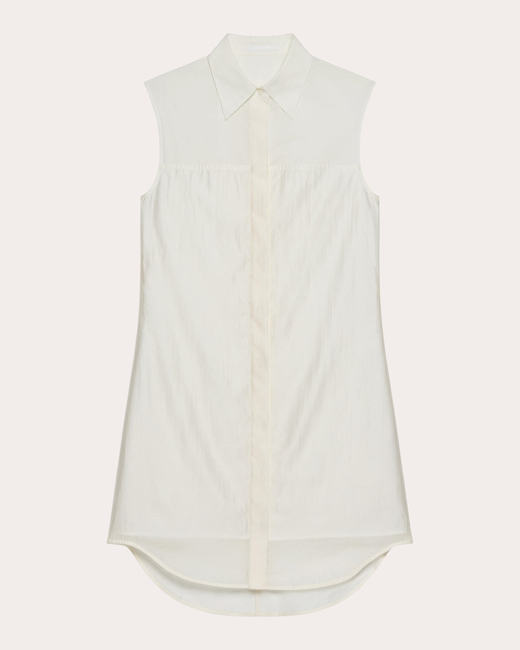 Cotton Poplin Voile Combo Shirt Dress