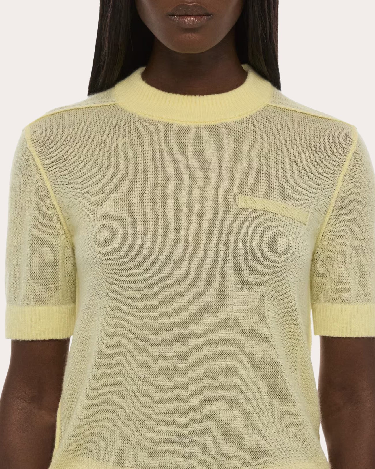 Sheer Wool Knit Baby Tee