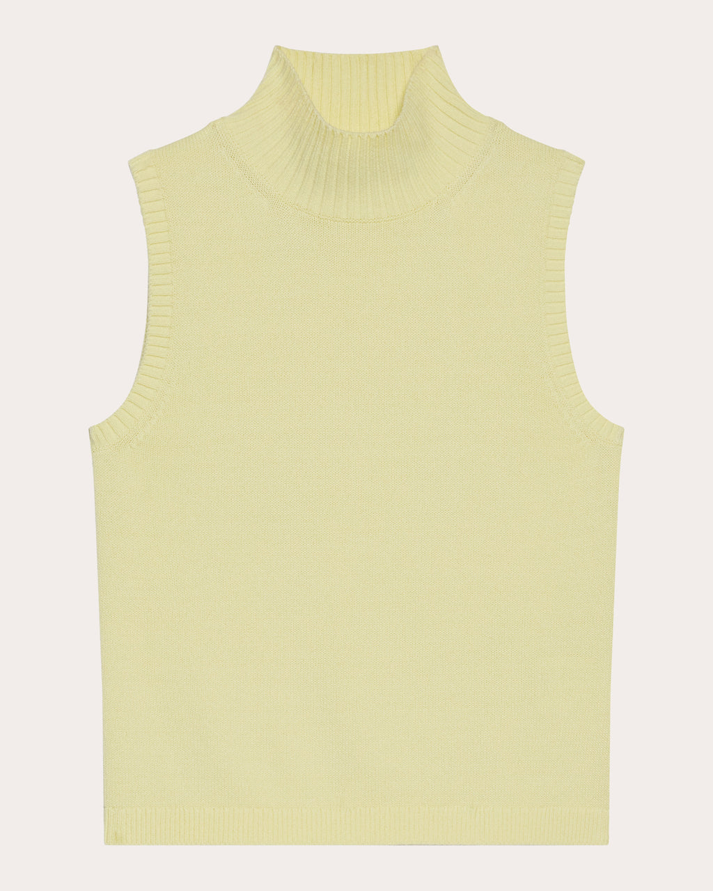 Knit Cotton Mock Neck Sweater Tank