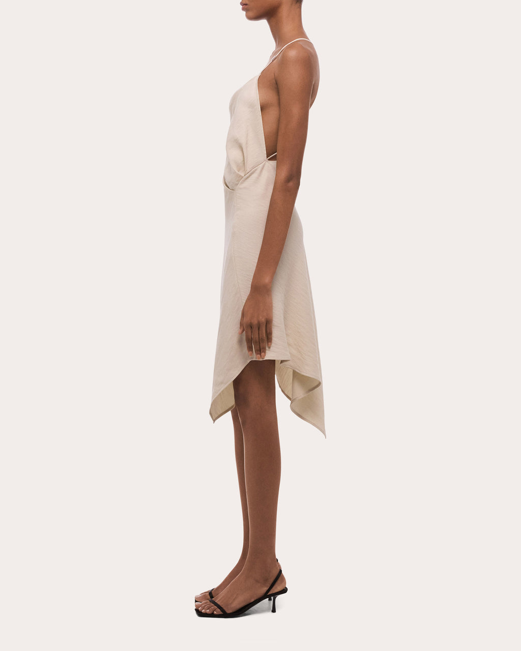Twill Knotted Handkerchief Slip Dress