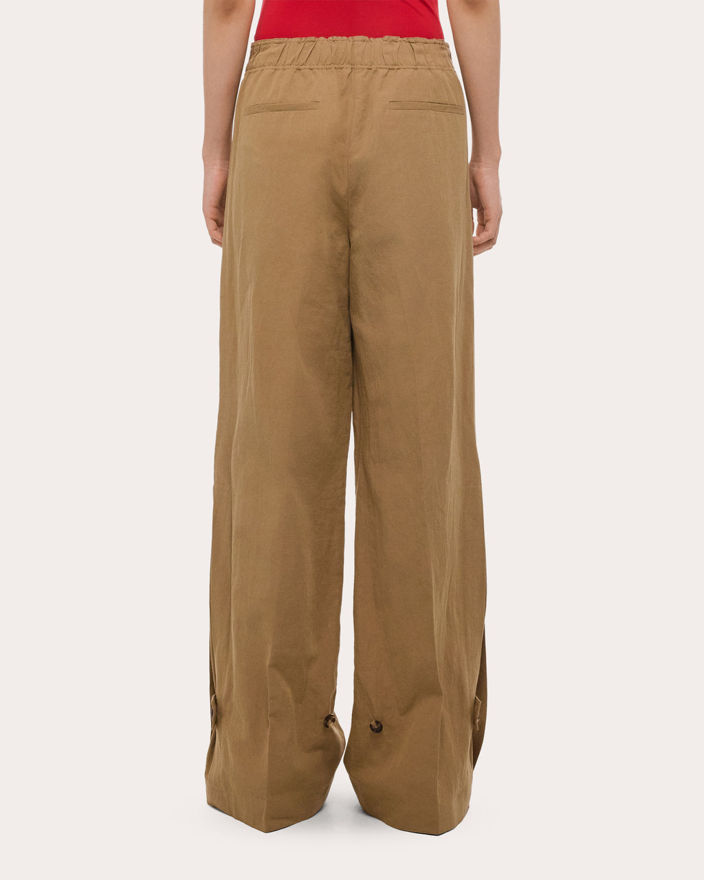 Cotton Linen Wide-Leg Trench Trousers