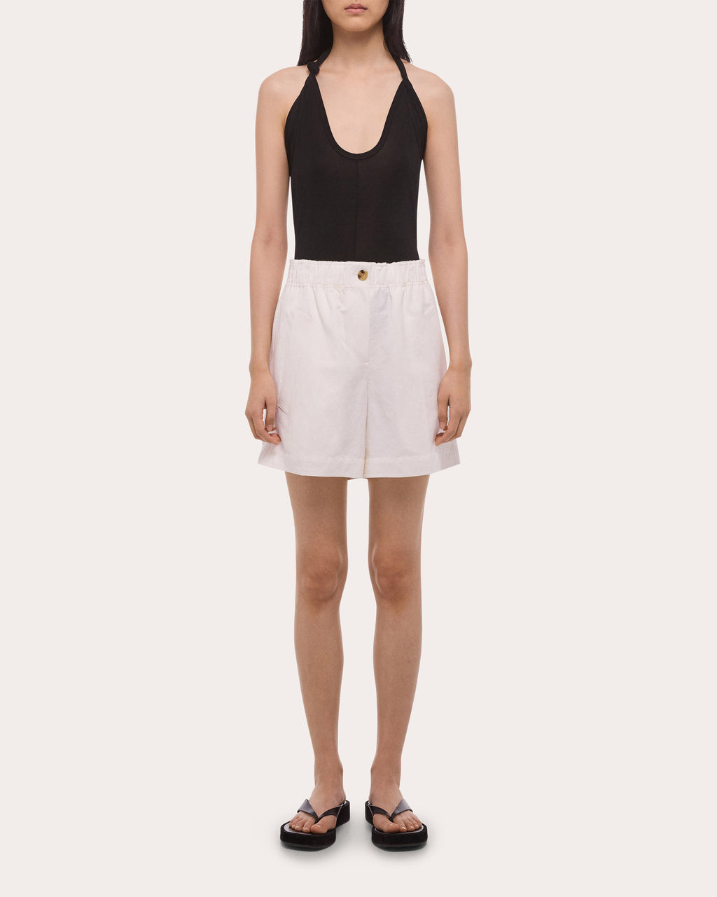 Cotton Linen Trench Shorts