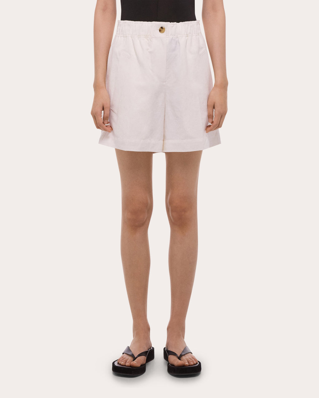 Cotton Linen Trench Shorts