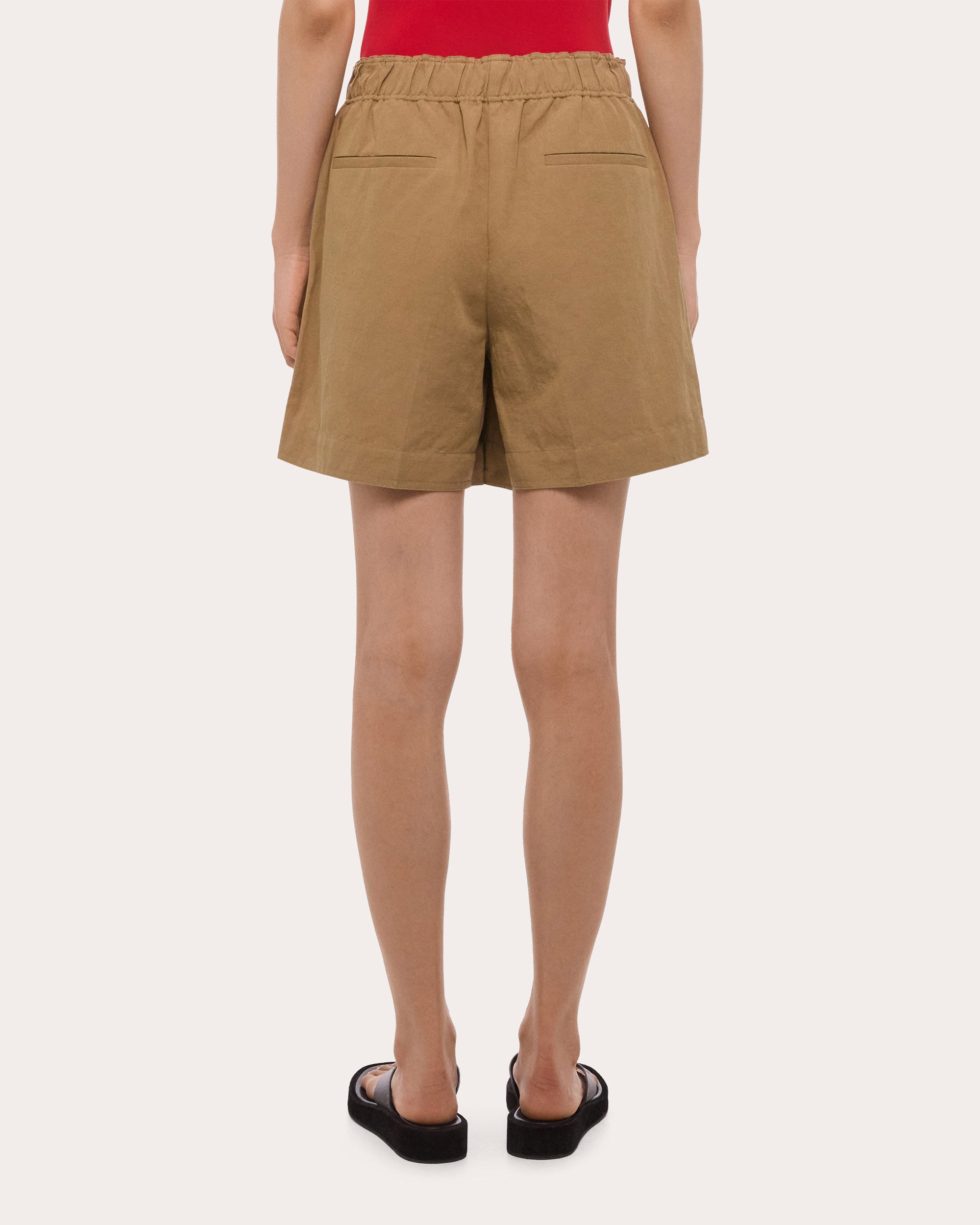 Cotton Linen Trench Shorts