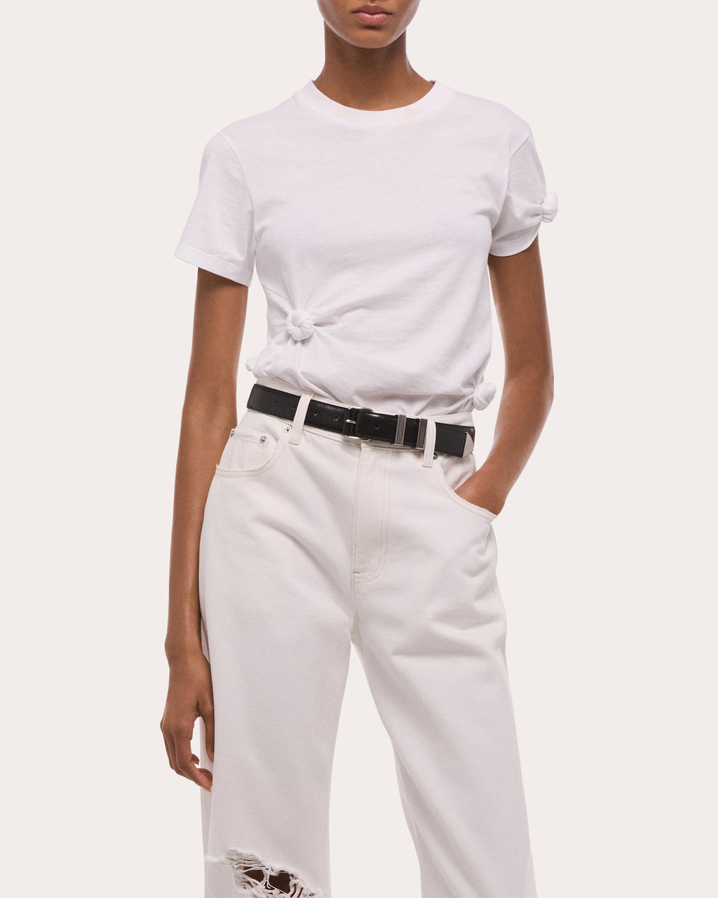 Cotton Jersey Knotted Baby T-Shirt