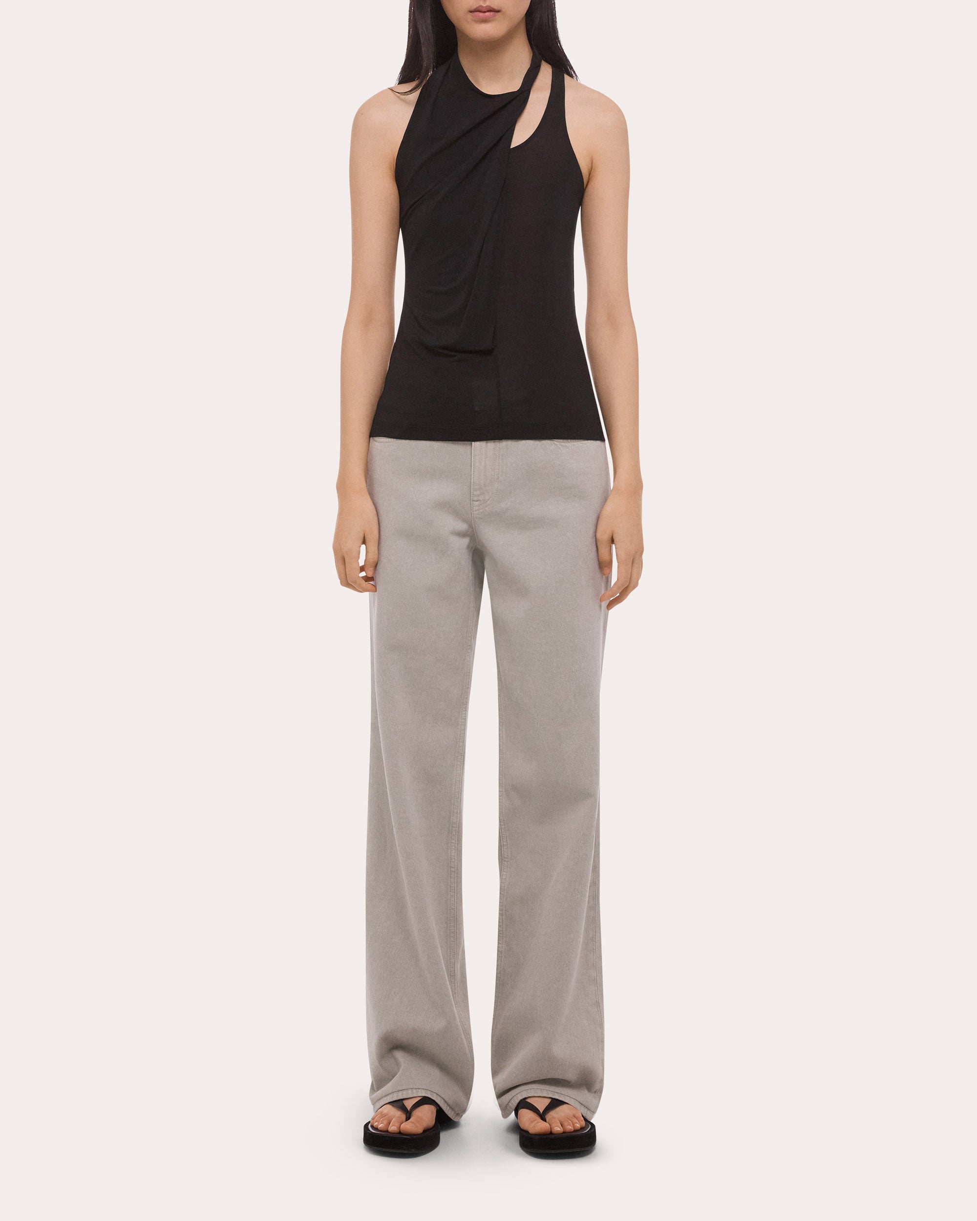 Jersey Asymmetric Twist Tank Top