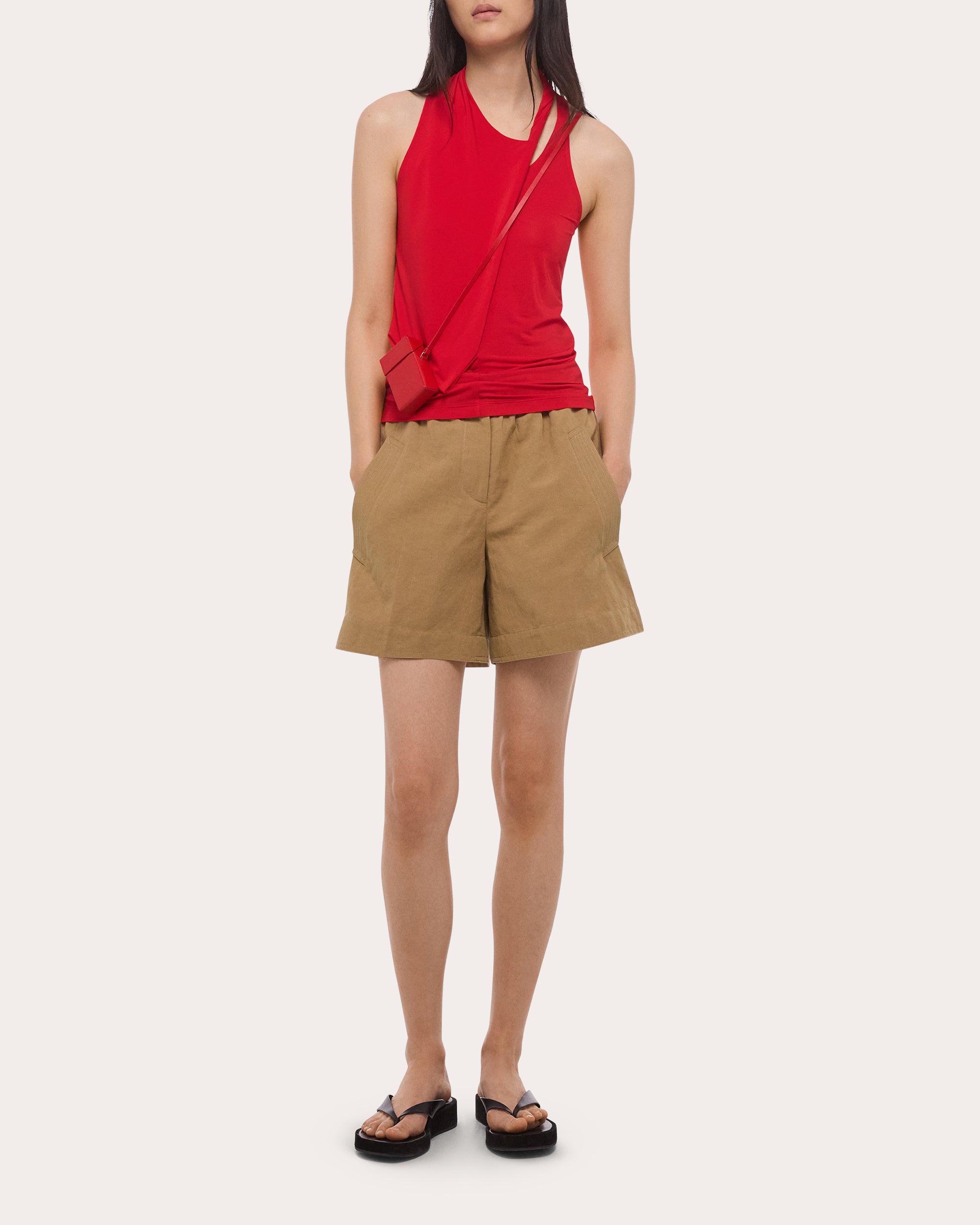 Jersey Asymmetric Twist Tank Top