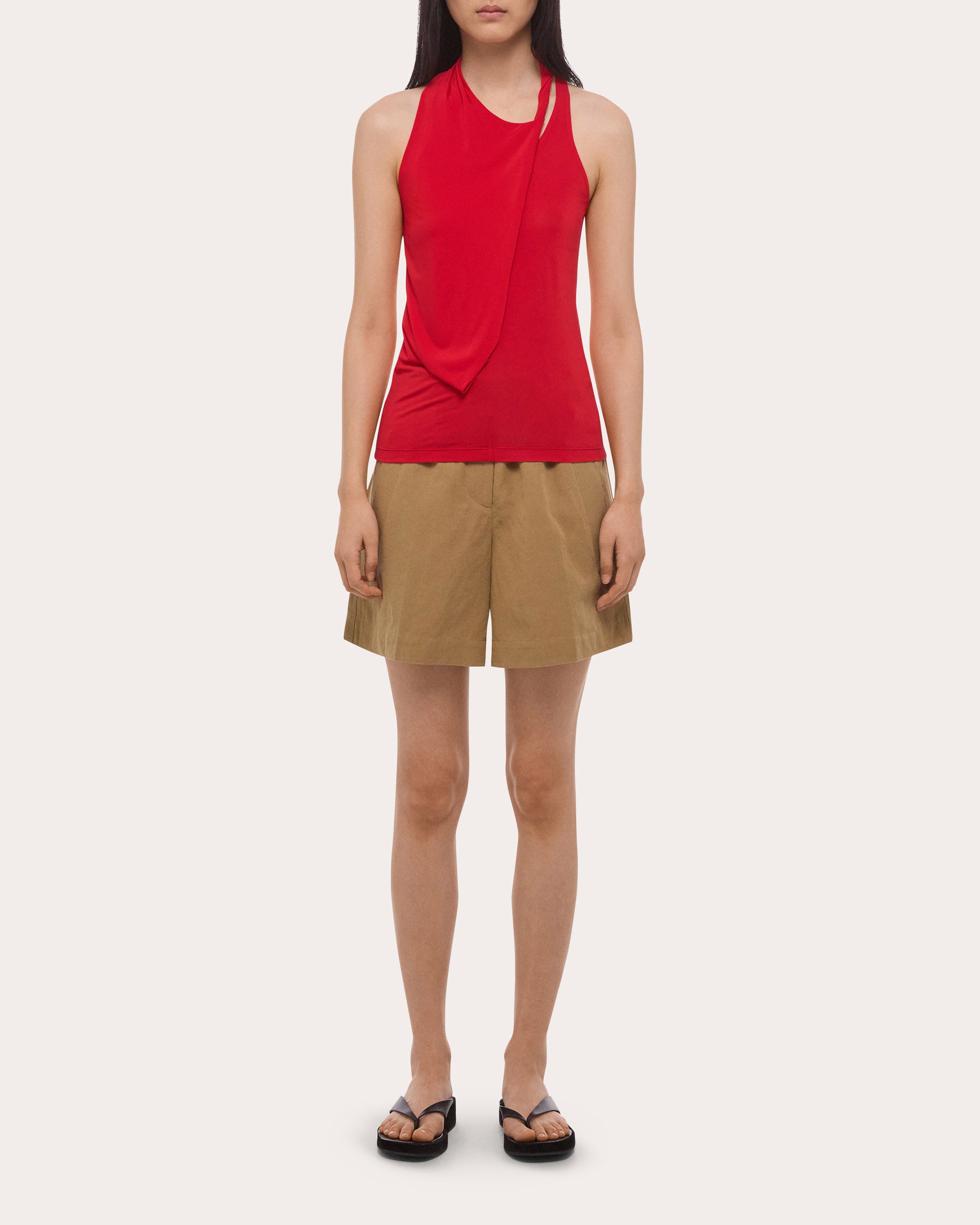 Jersey Asymmetric Twist Tank Top
