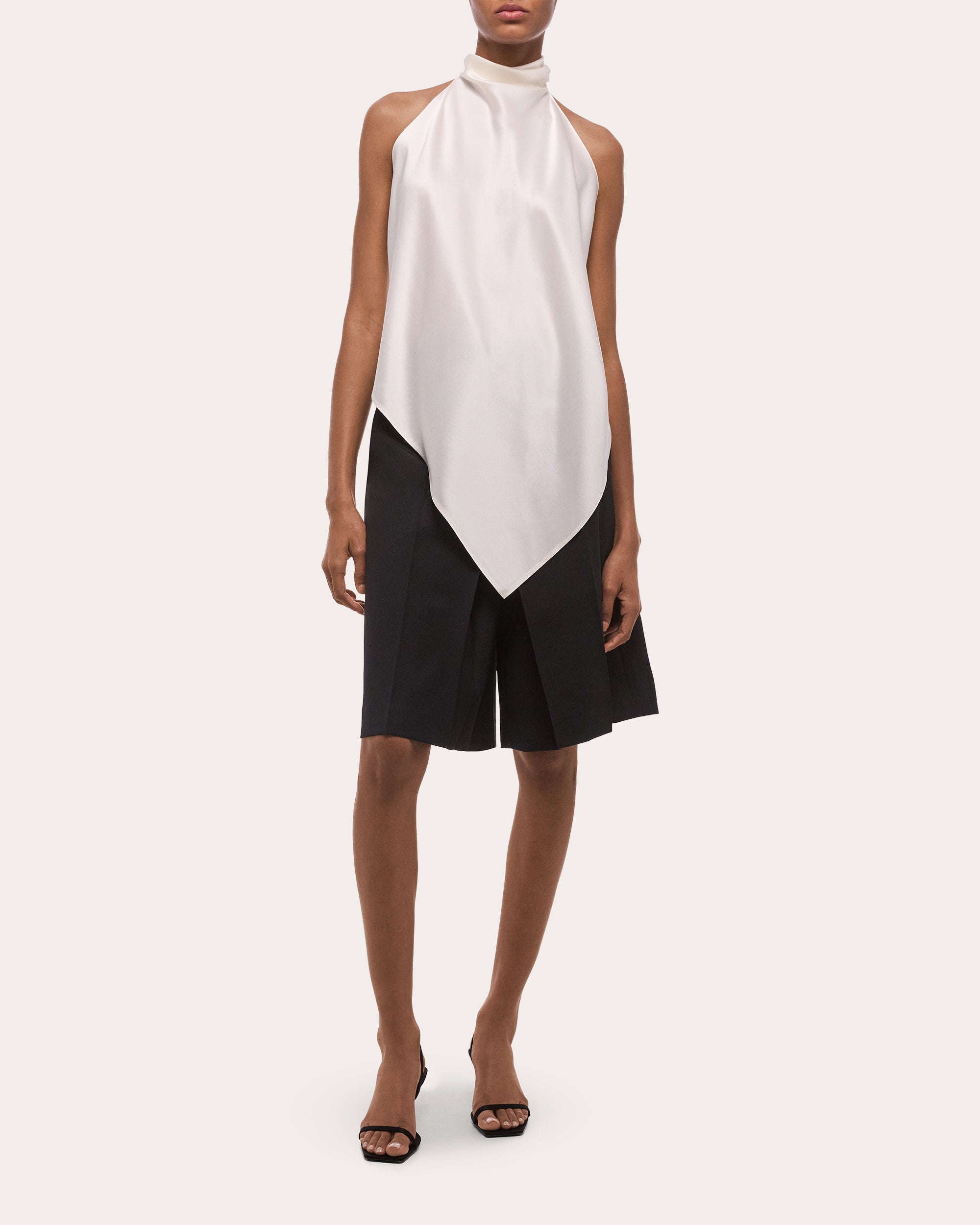 Silk Tie Scarf Halter Top