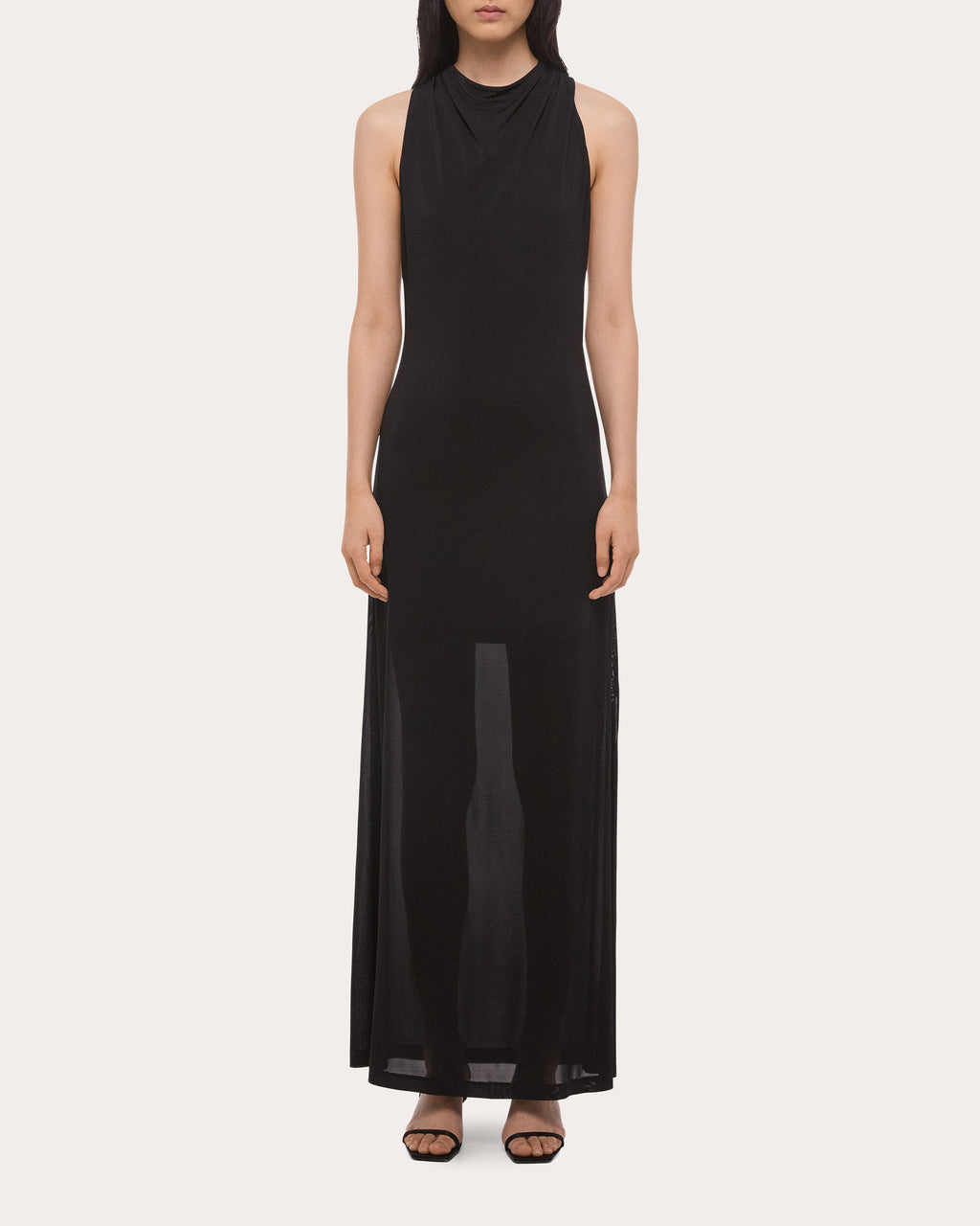 Jersey Knotted Halter Maxi Dress