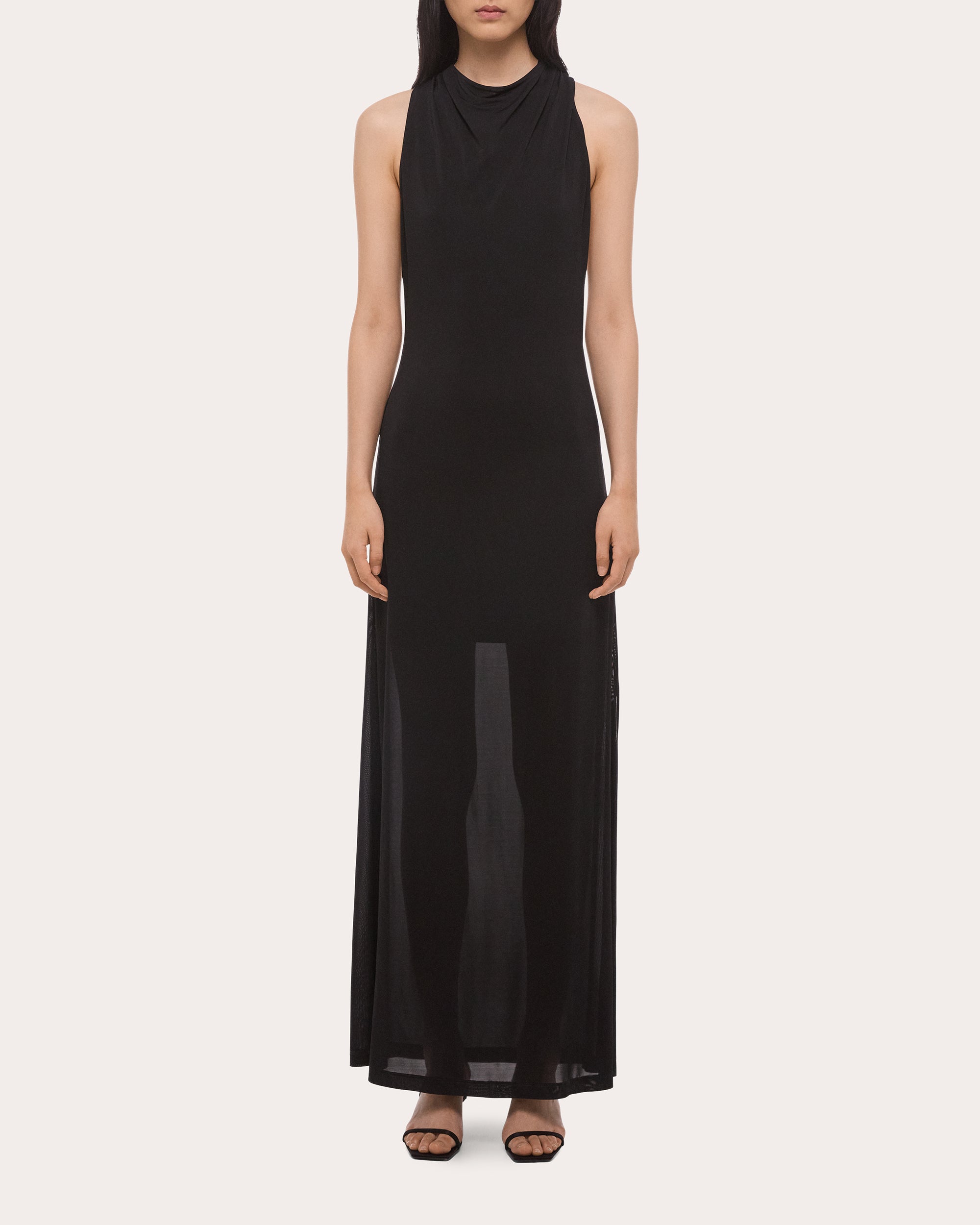 Jersey Knotted Halter Maxi Dress