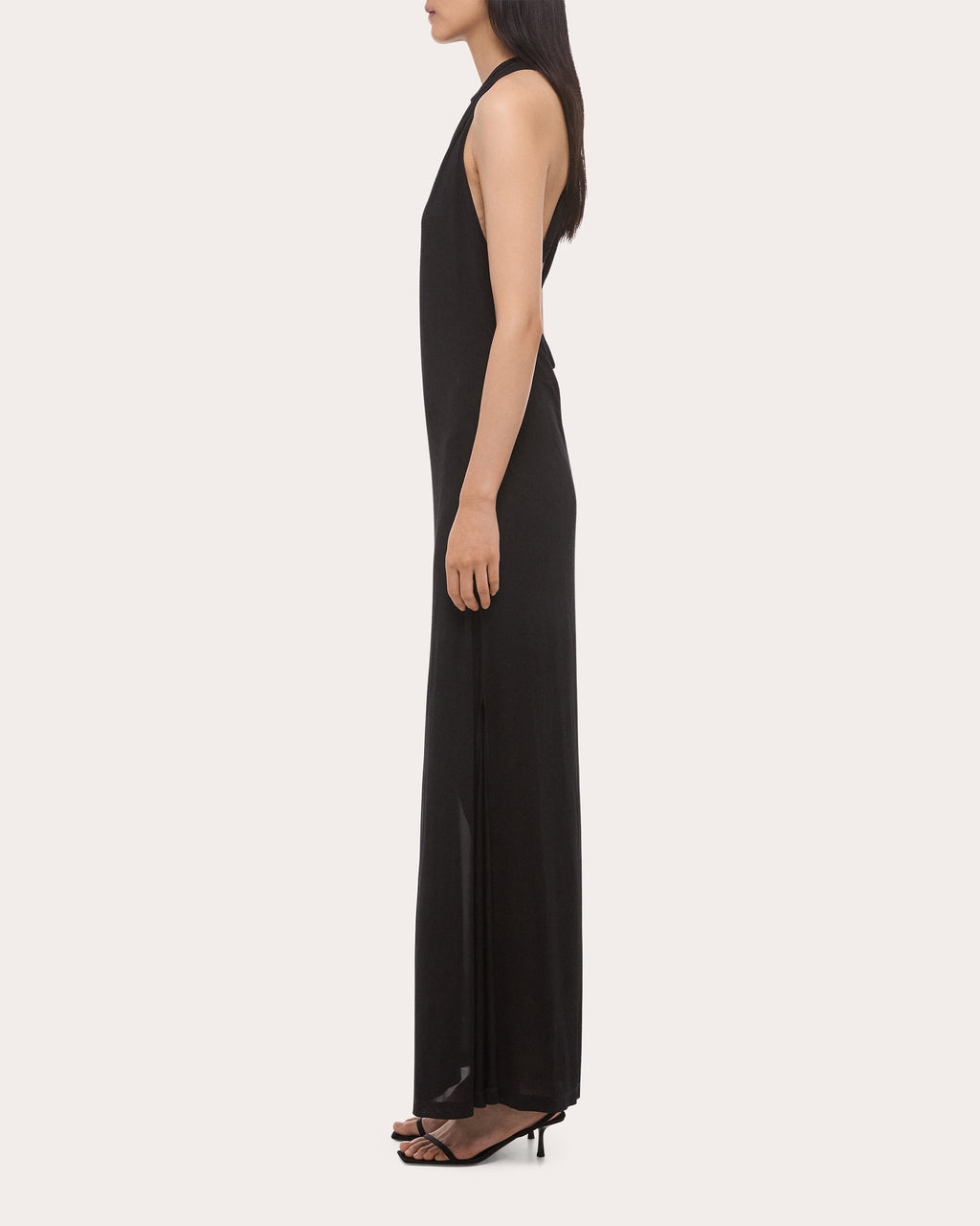 Jersey Knotted Halter Maxi Dress