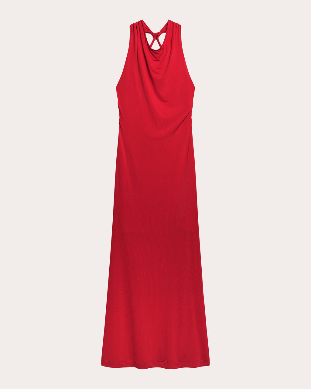 Jersey Knotted Halter Maxi Dress