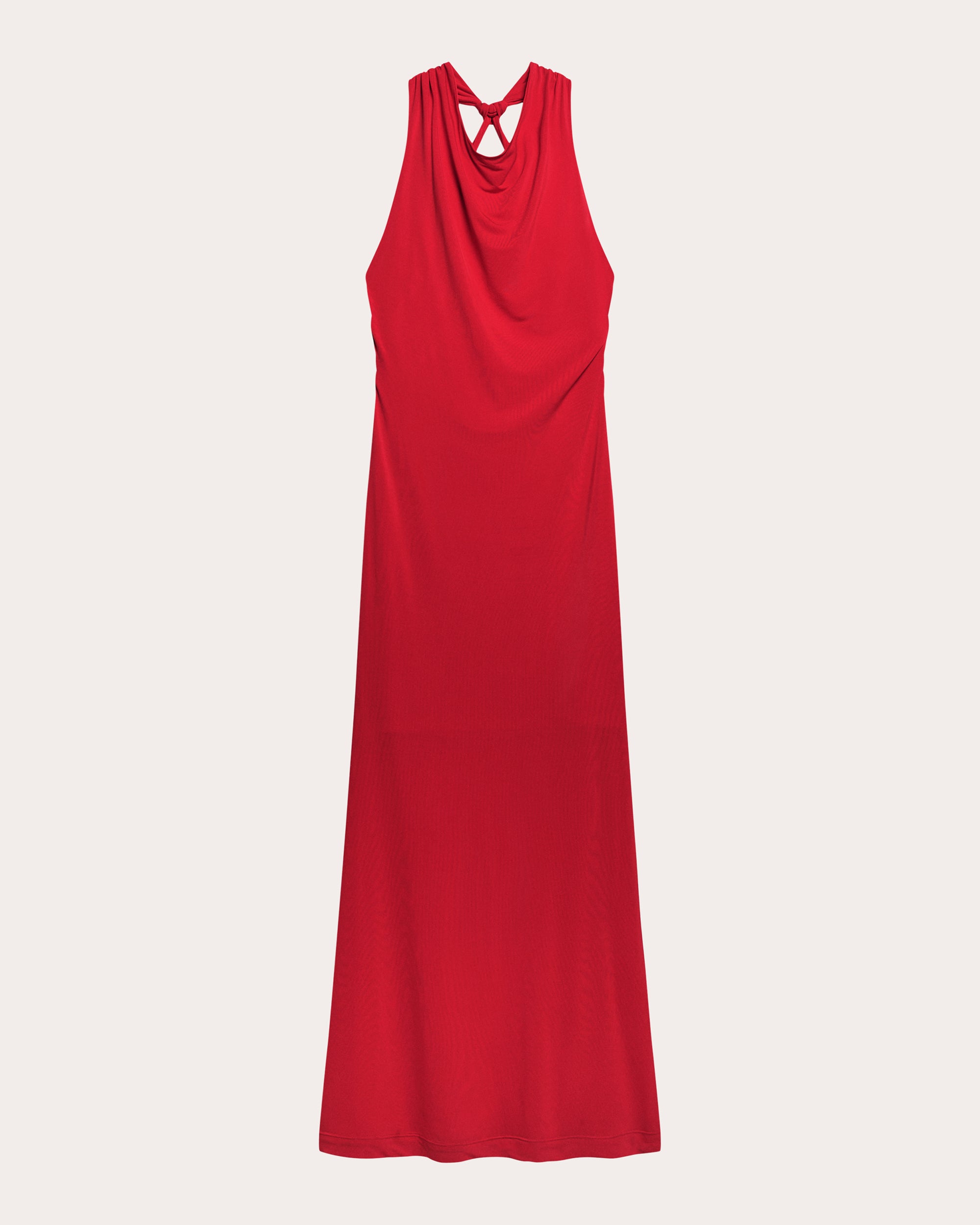 Jersey Knotted Halter Maxi Dress