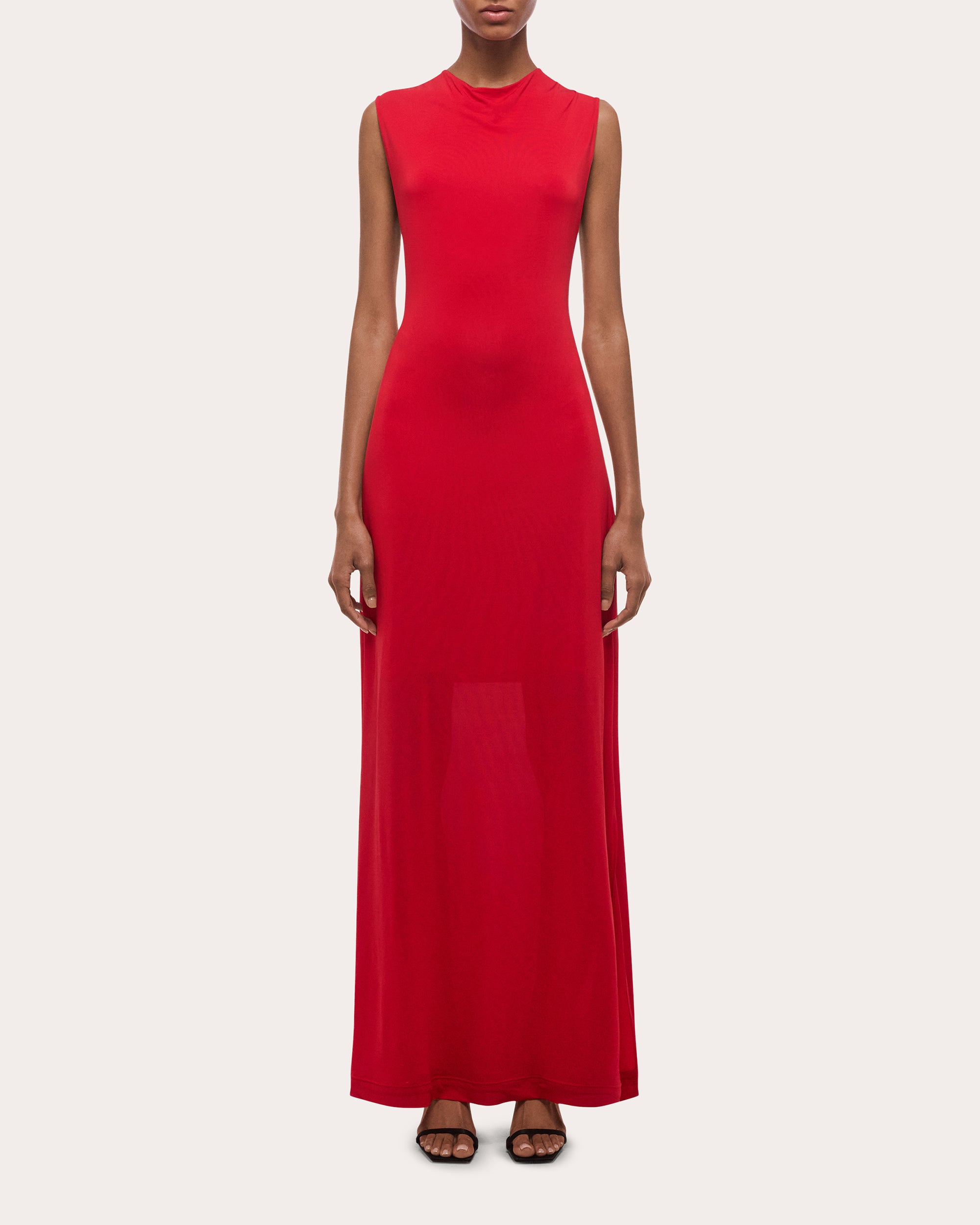 Jersey Knotted Halter Maxi Dress