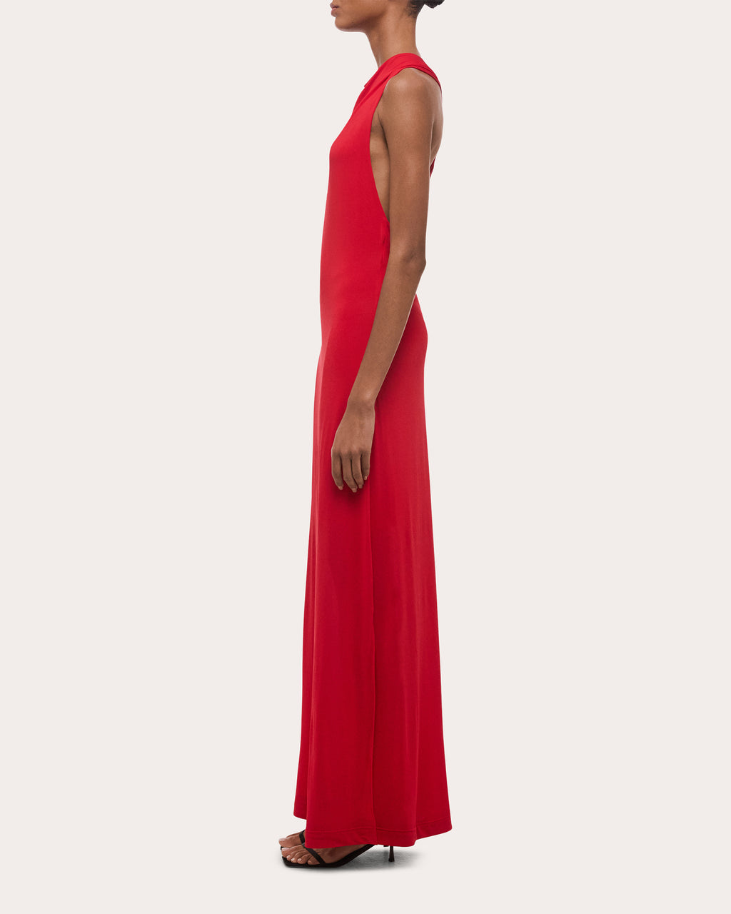 Jersey Knotted Halter Maxi Dress