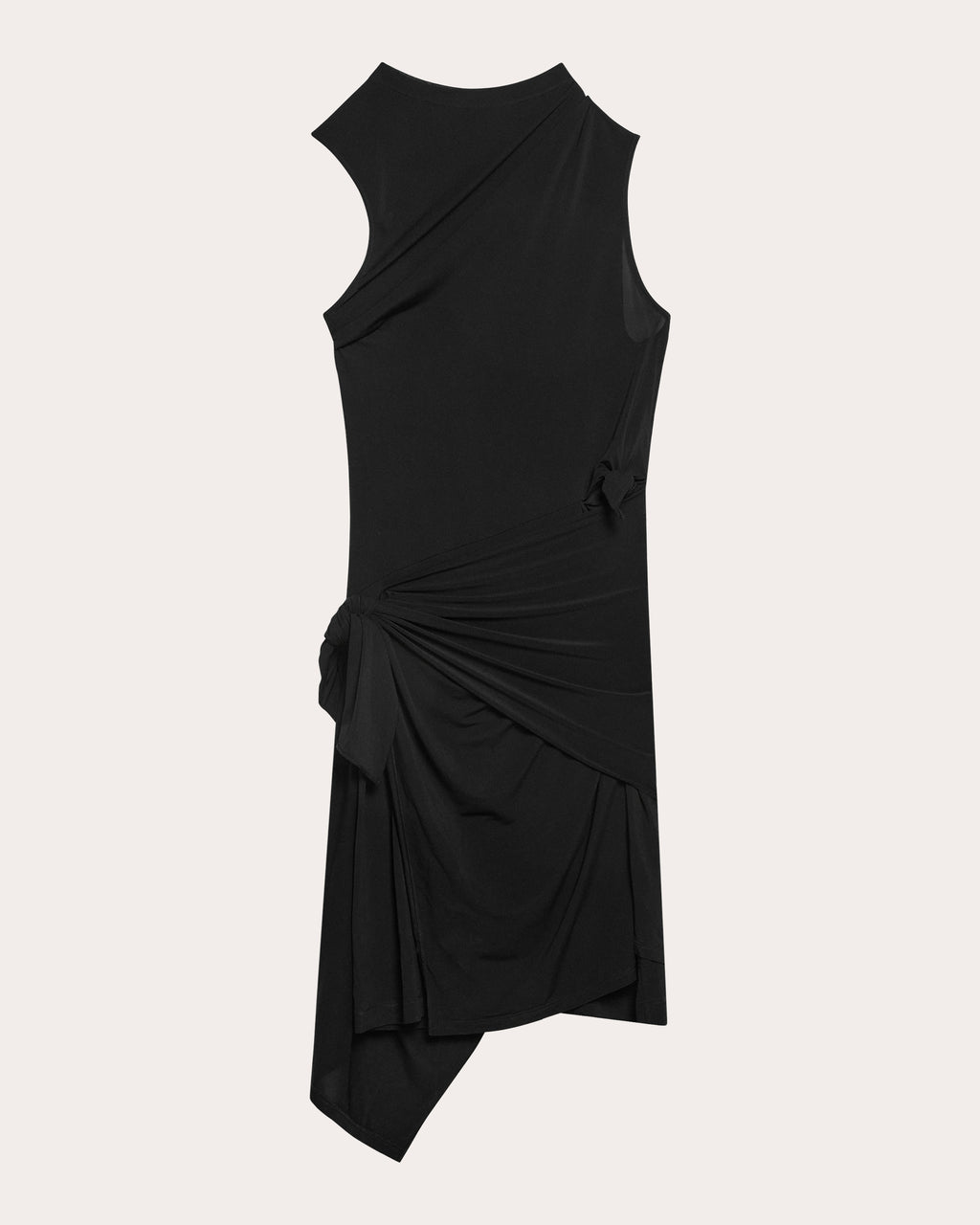 Gathered Jersey Knotted Mini Dress