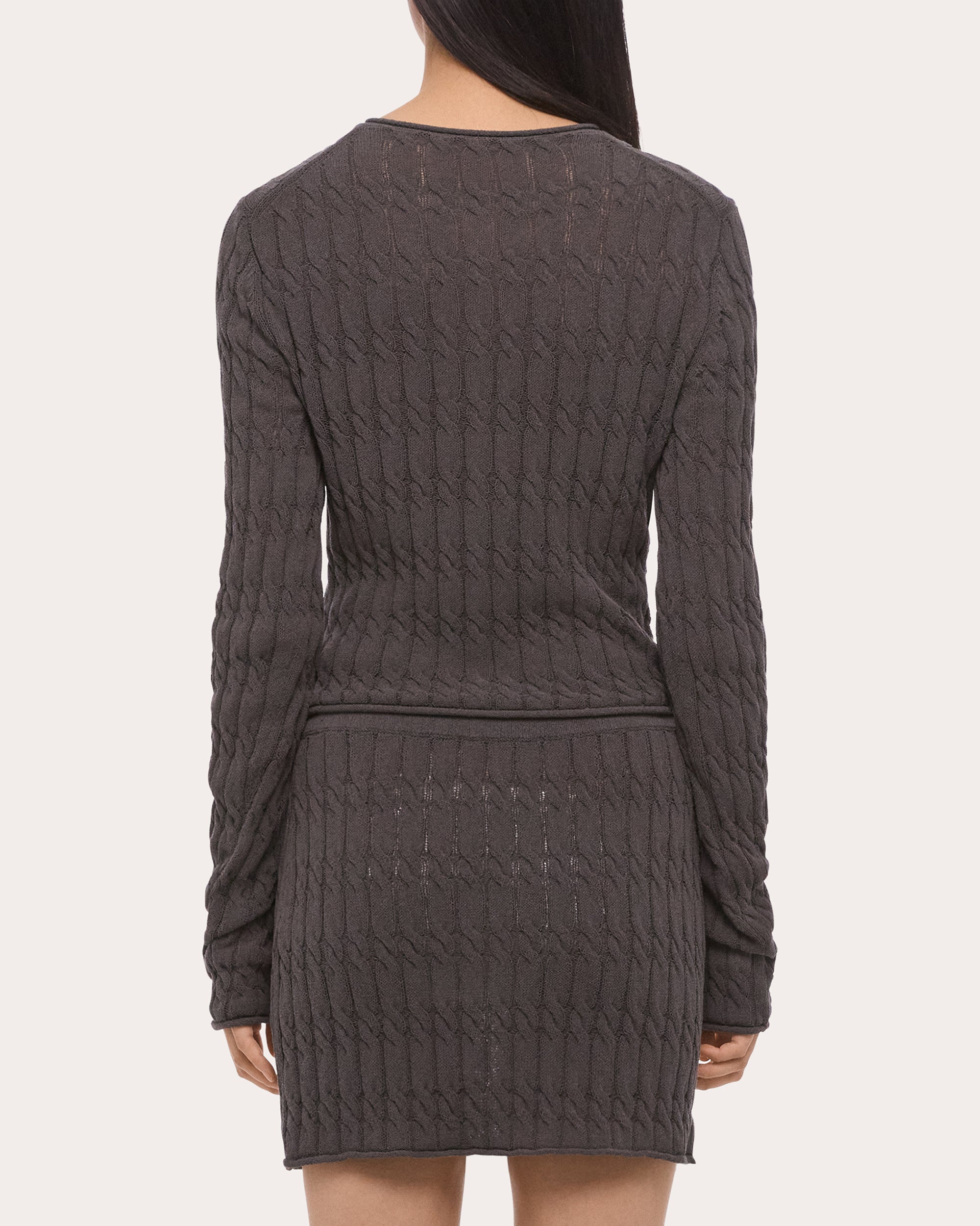 Cable Knit Cropped Cardigan
