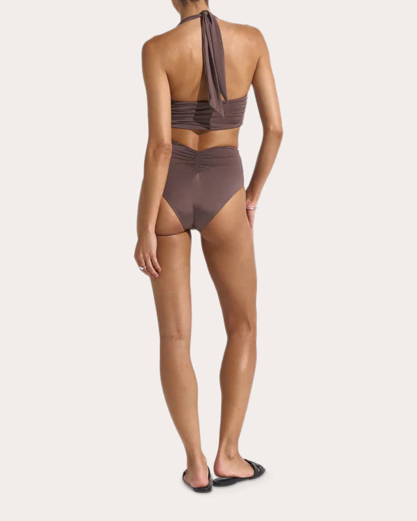 Haven Ruched Underwire Longline Bikini Top