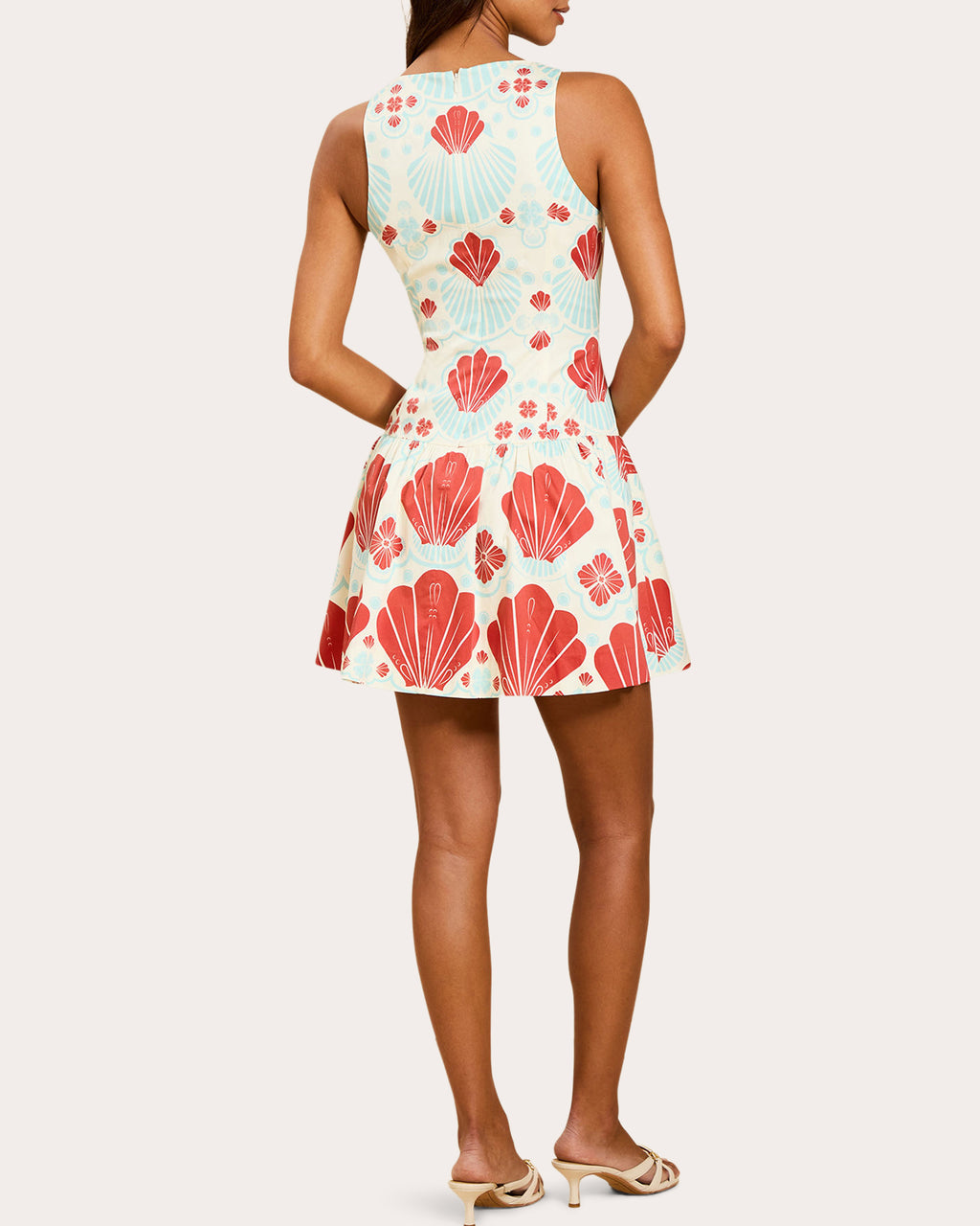Happy Hour Shell Poplin Drop-Waist Mini Dress