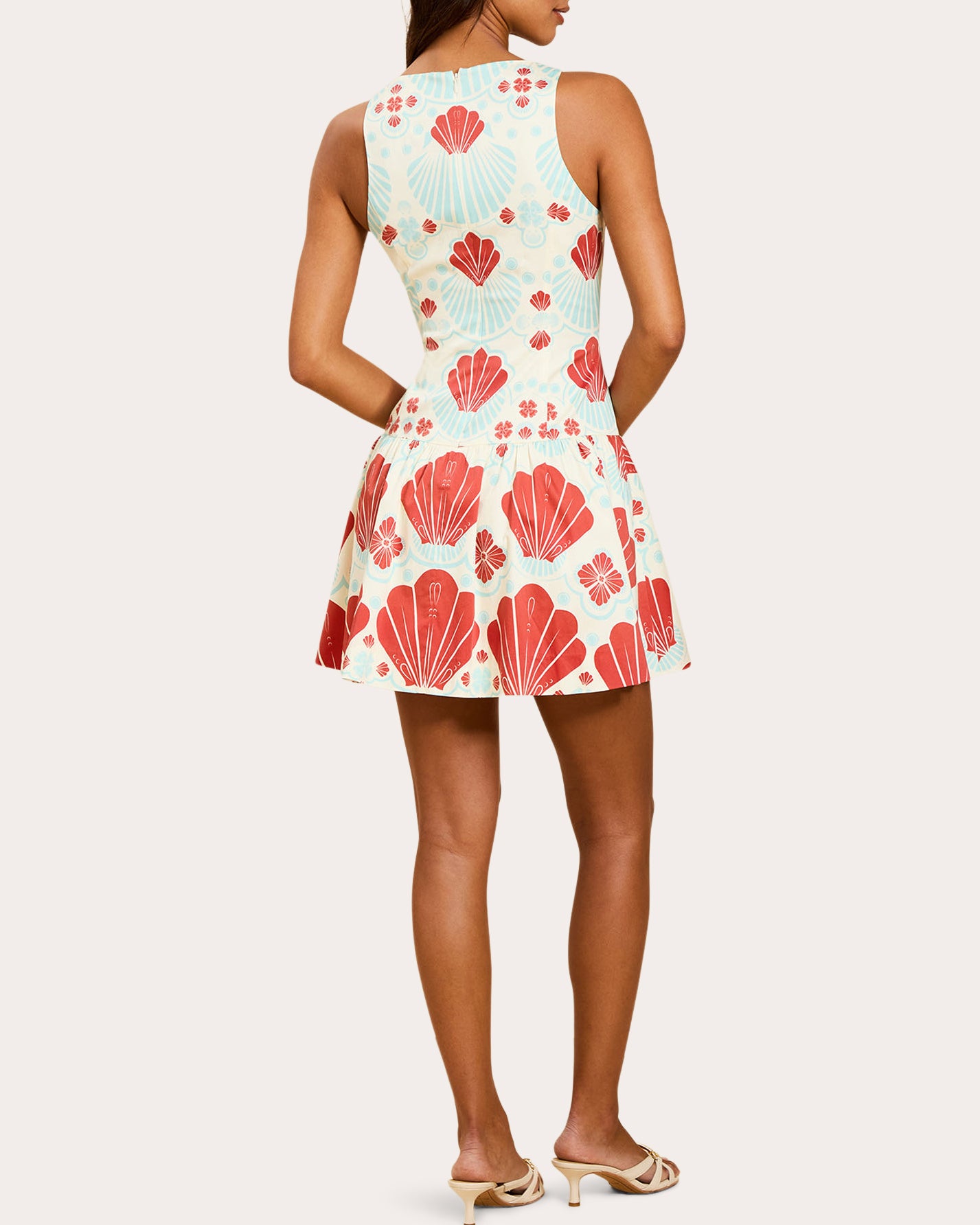 Happy Hour Shell Poplin Drop-Waist Mini Dress