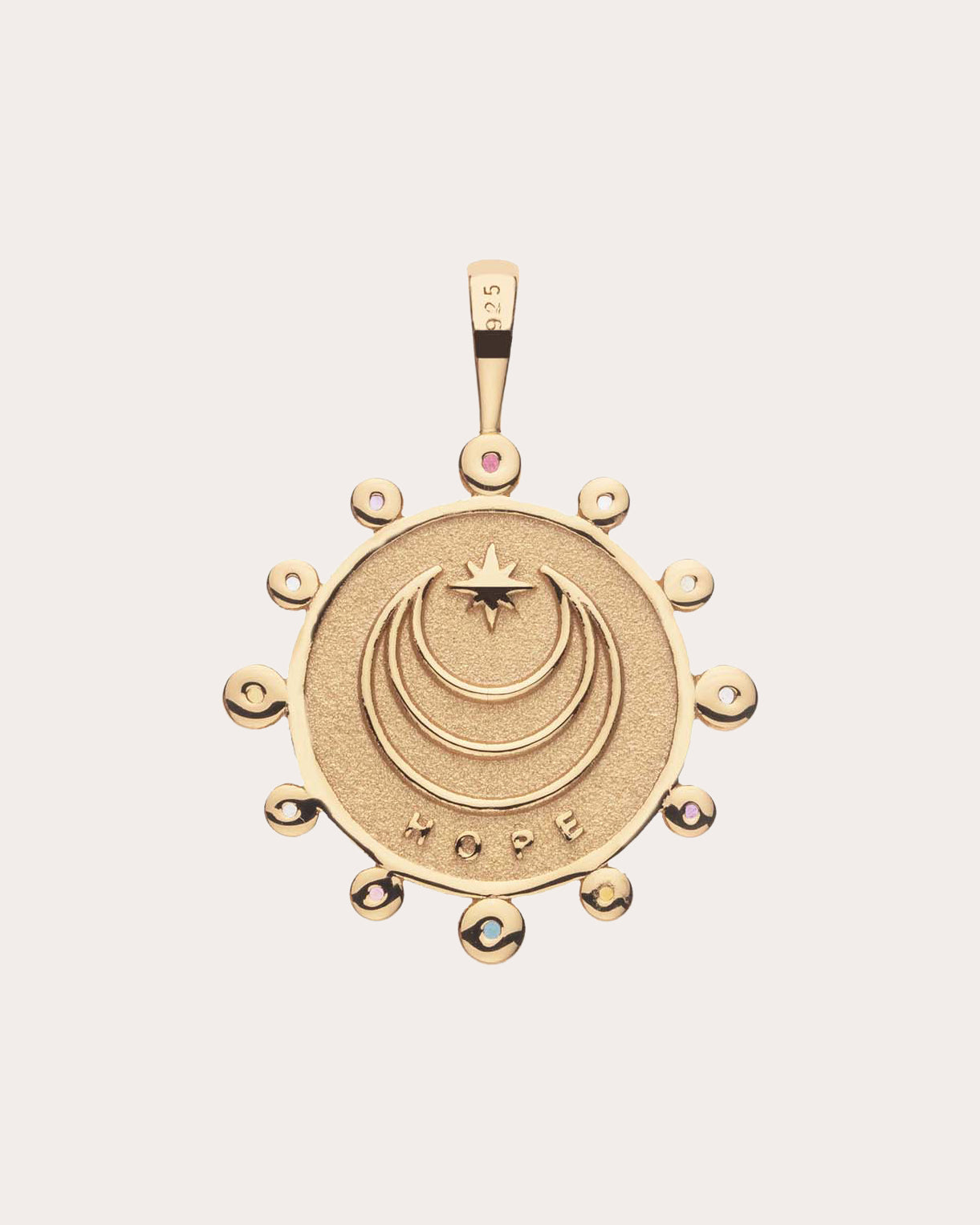 HOPE Petite Embellished Coin Pendant Necklace