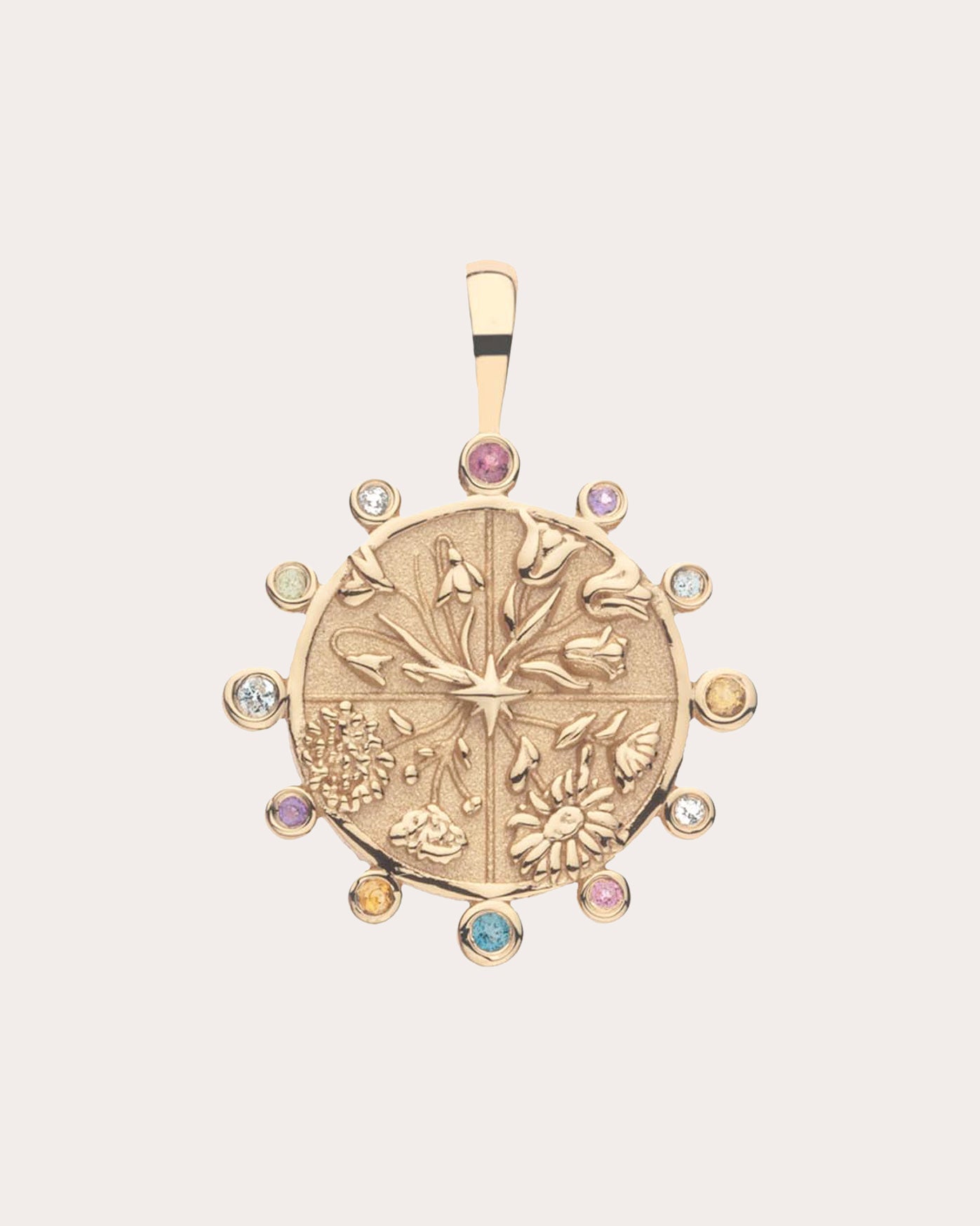 HOPE Petite Embellished Coin Pendant Necklace