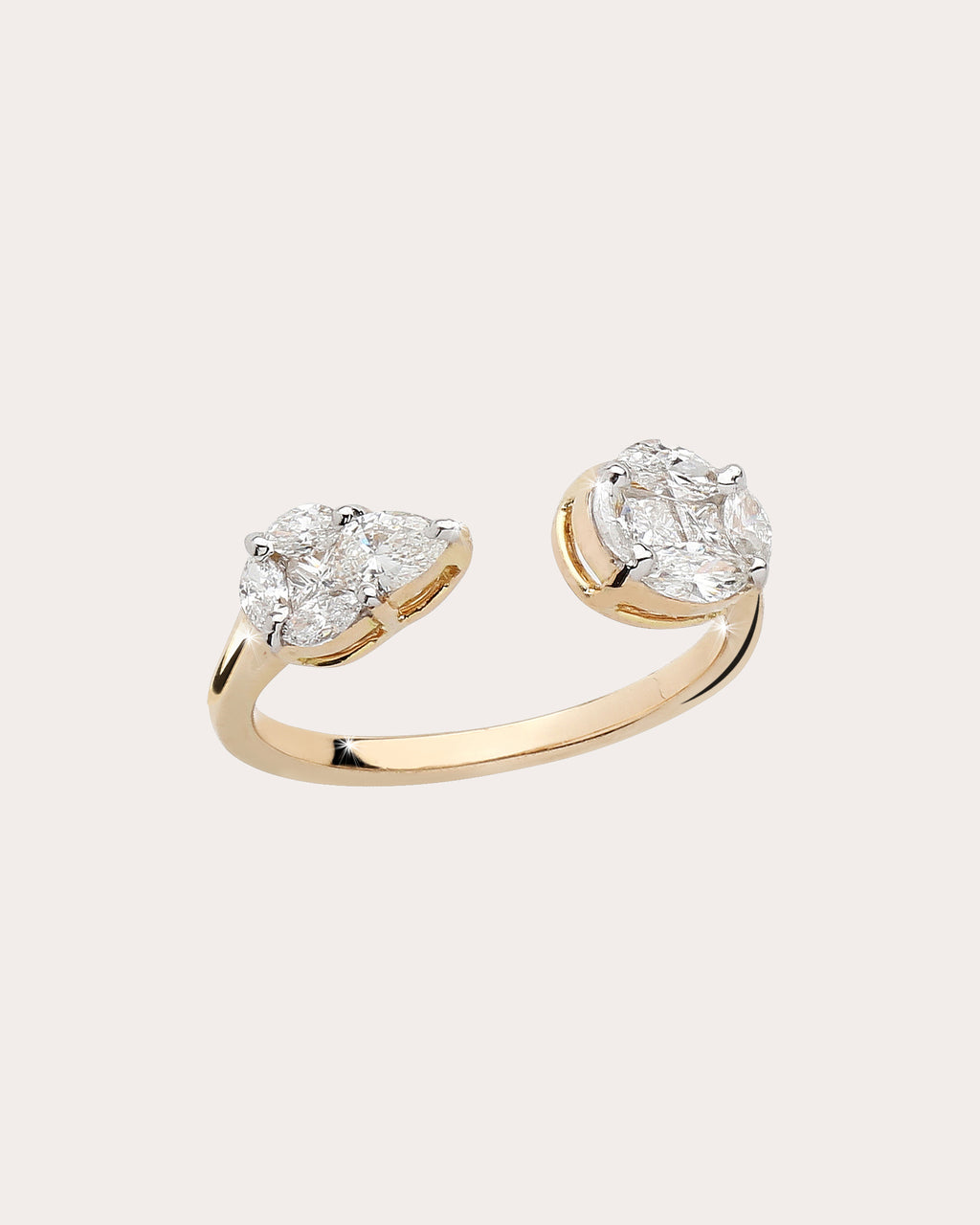 Diamond & 18k Gold Illusion Duo Ring