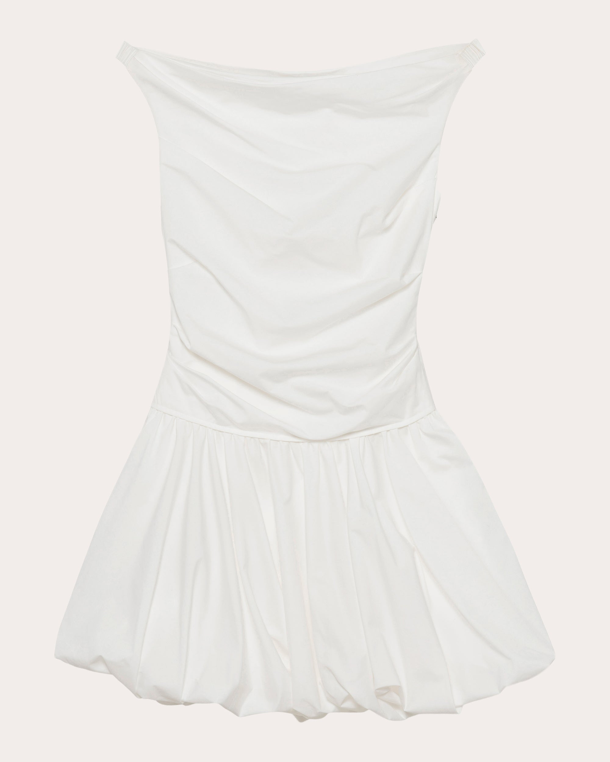 Salina Poplin Boatneck Bubble Mini Dress