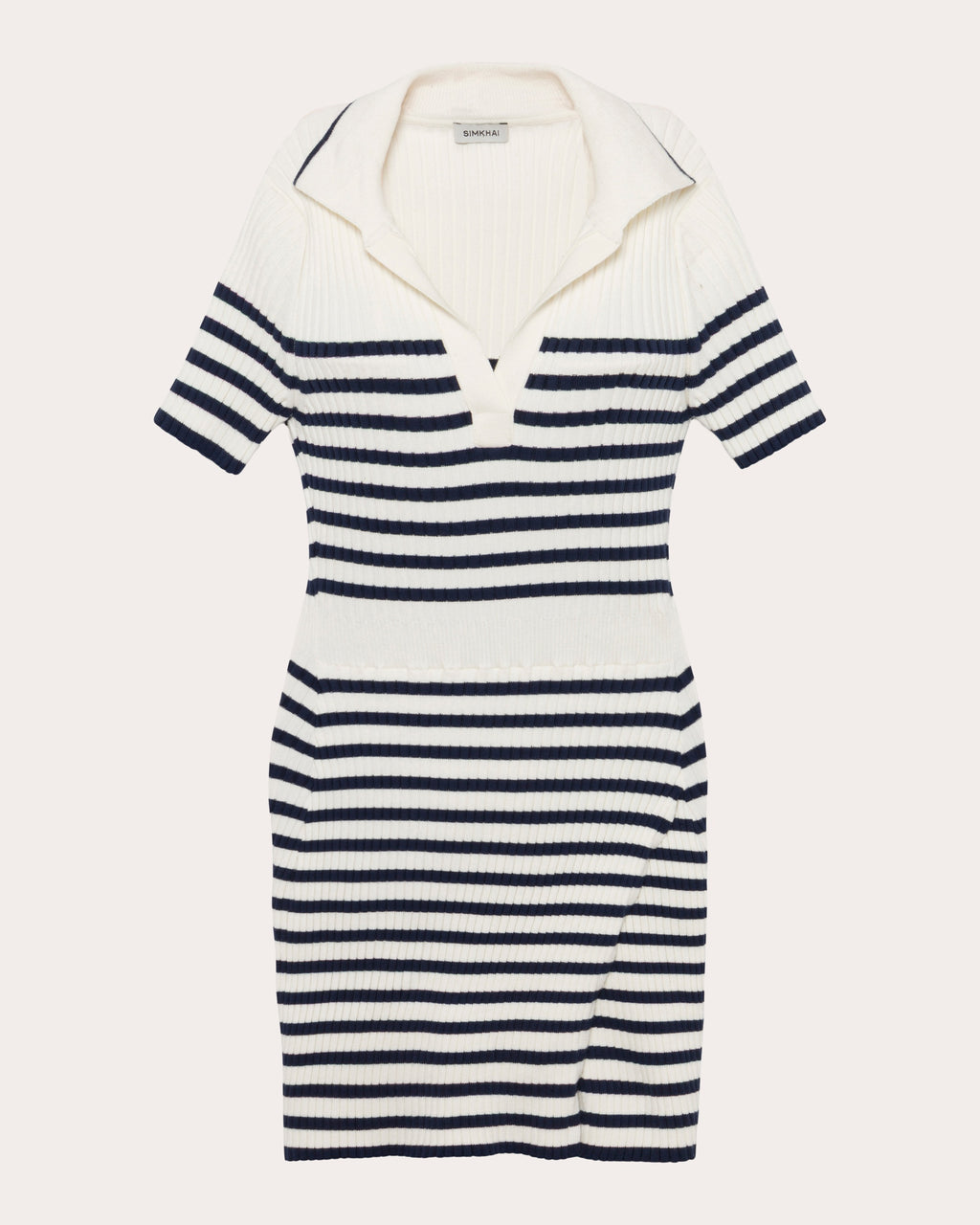 Miranda Stripe Knit Polo Mini Dress