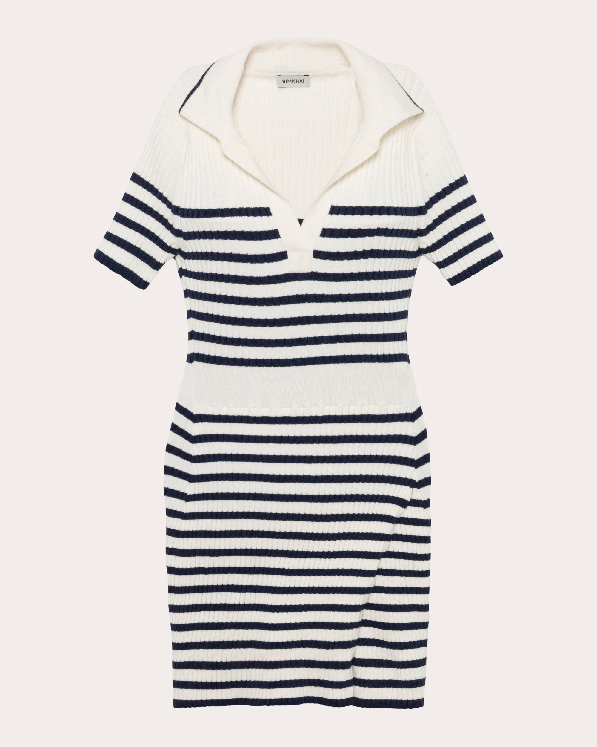 Miranda Stripe Knit Polo Mini Dress