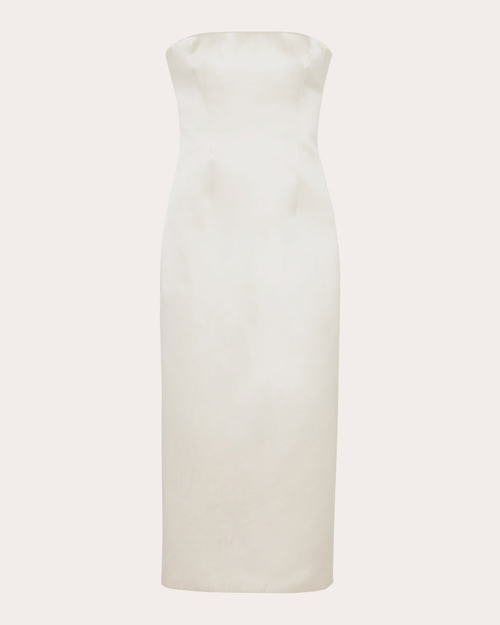 Enid Satin Bustier Strapless Midi Dress