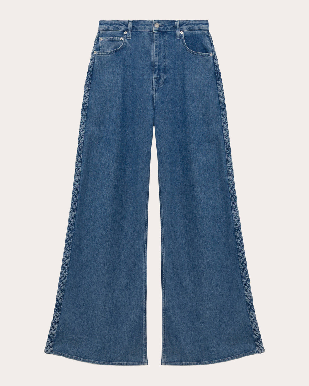 Booker Braided Straight-Leg Jeans